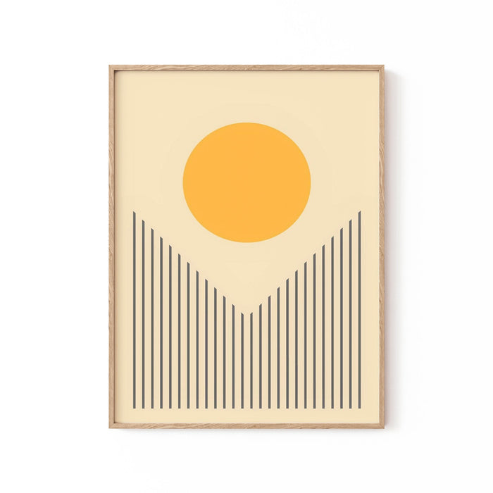 Minimalist Abstract Sun Dawn 1, Geometric Art Paintings