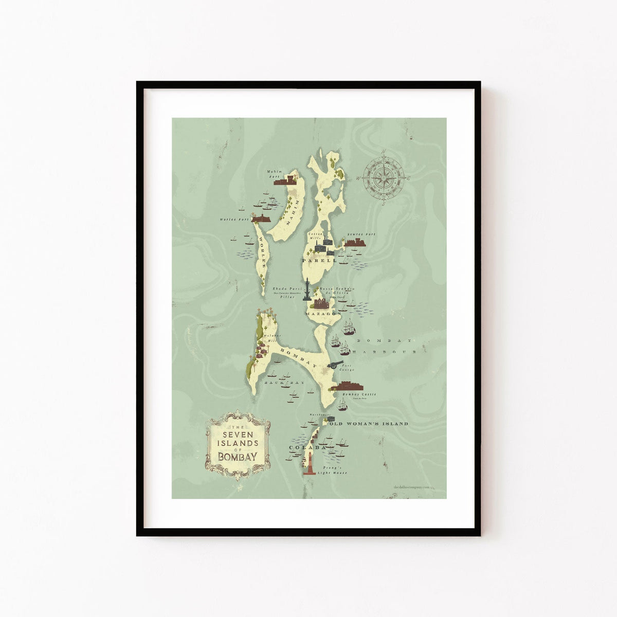 BOMBAY MAP, India Travel Posters