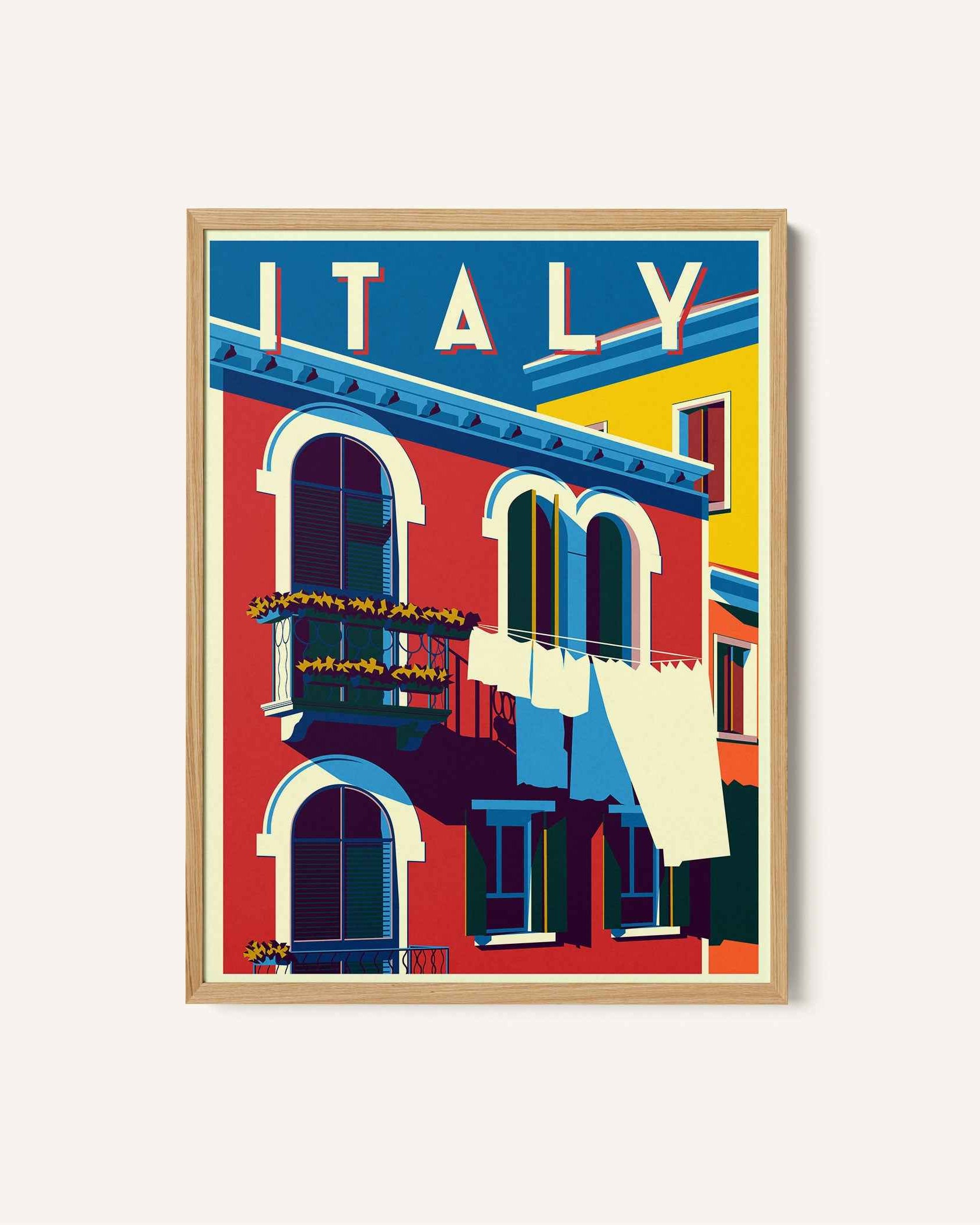 BW SEP Italy Travel Poster Print