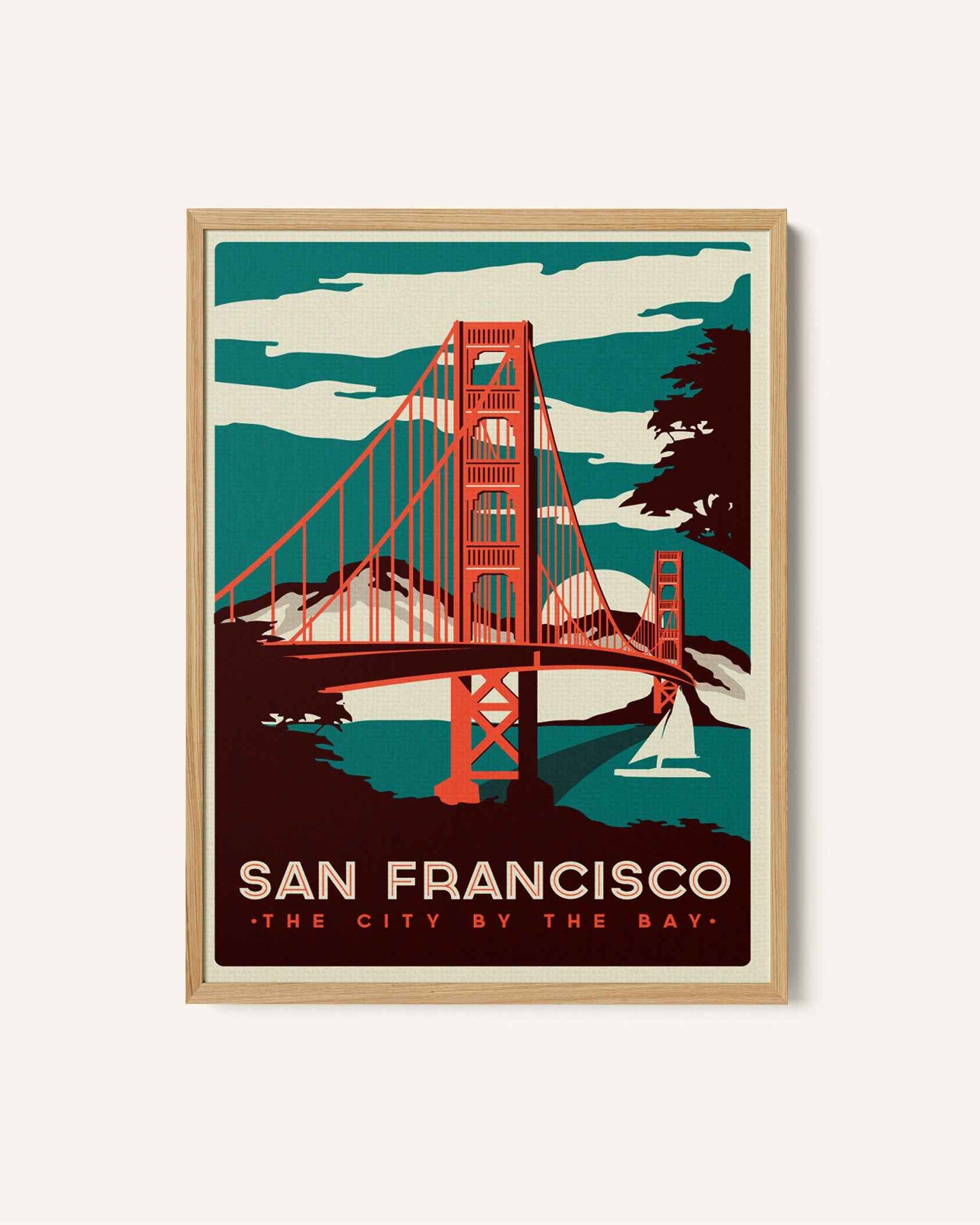 San Francisco Travel Poster Vintage Travel Poster Print