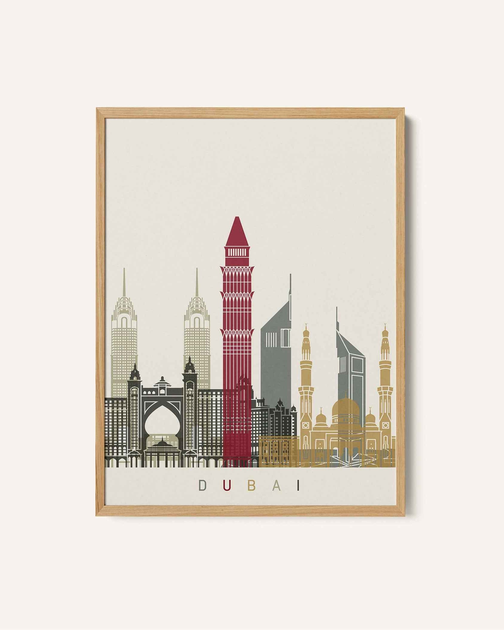 Skyline Dubai Travel Poster Print