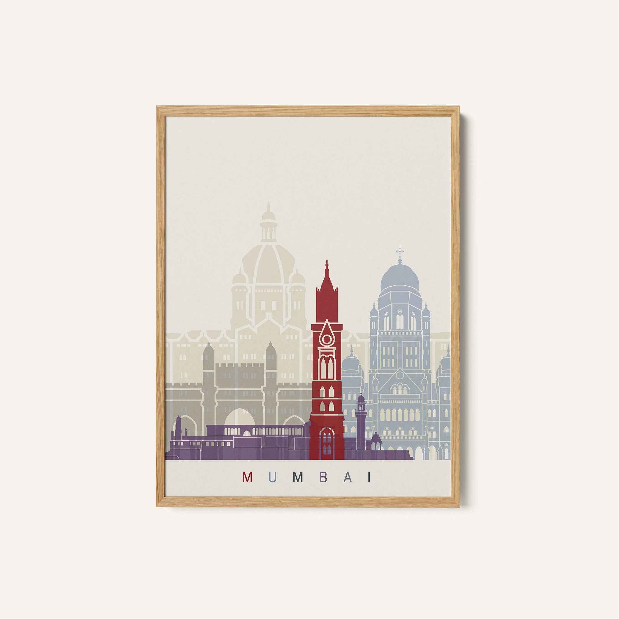 Skyline India Mumbai Travel Poster Print