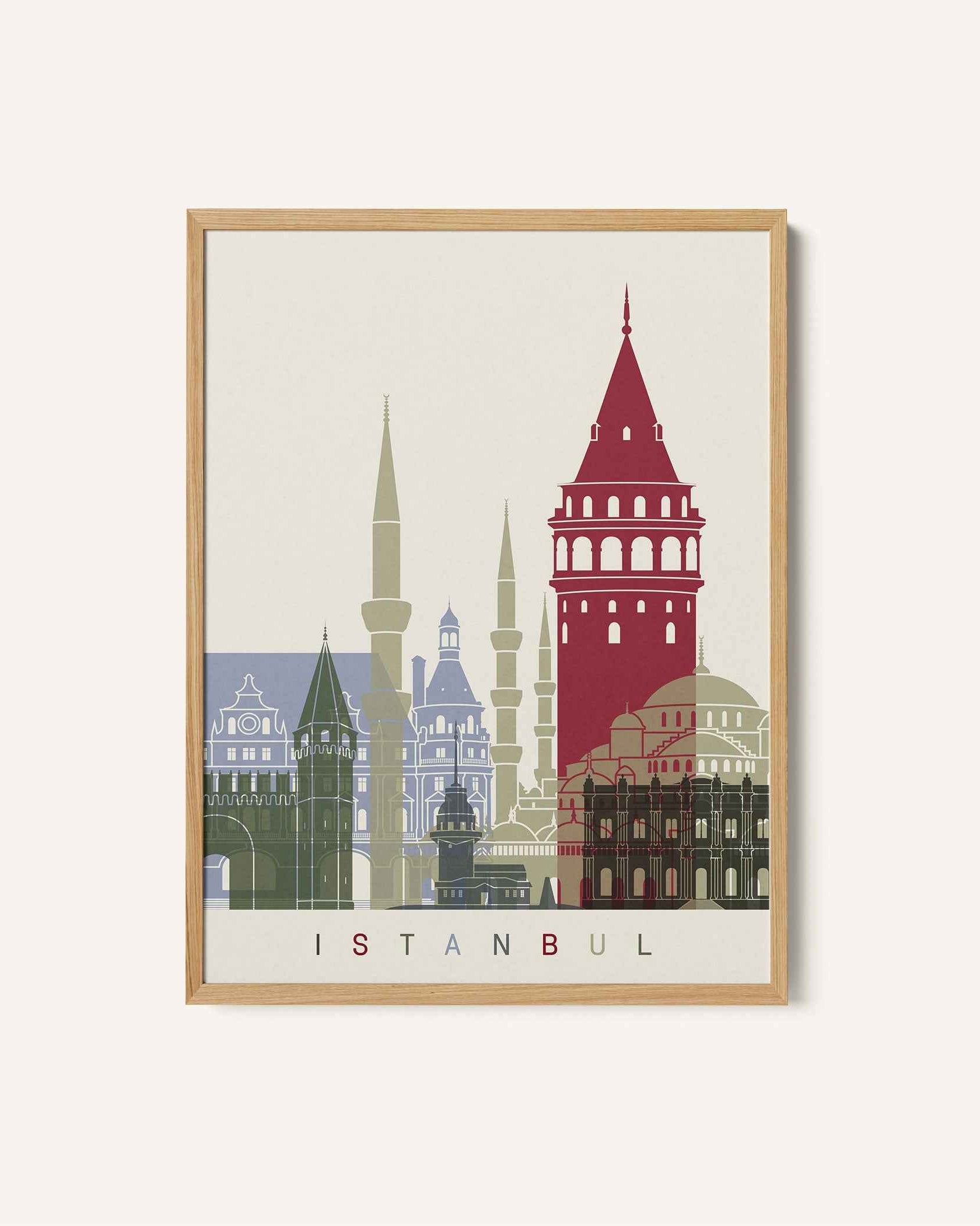 Skyline Istanbul Travel Poster Print