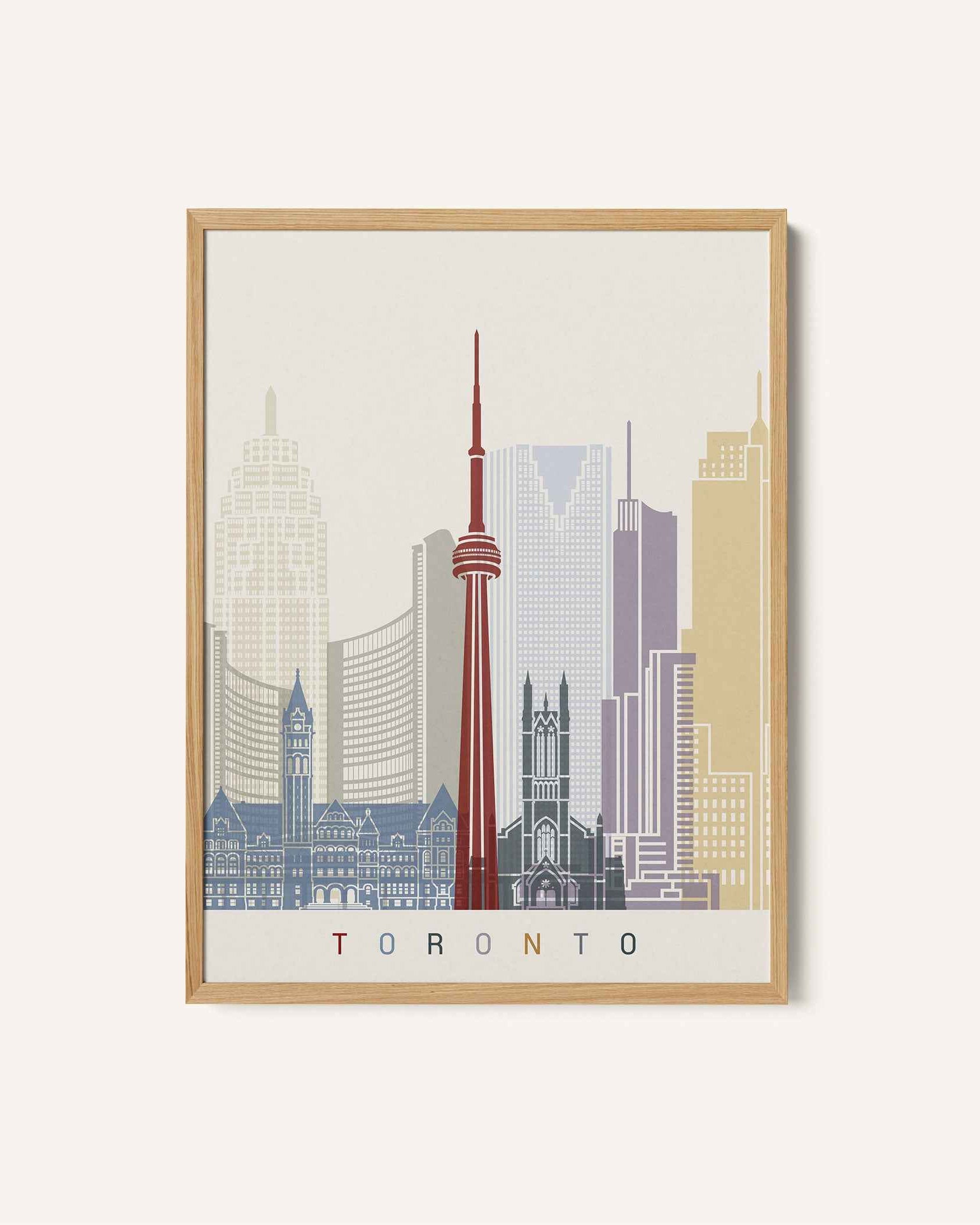 Skyline Toronto Travel Poster Print