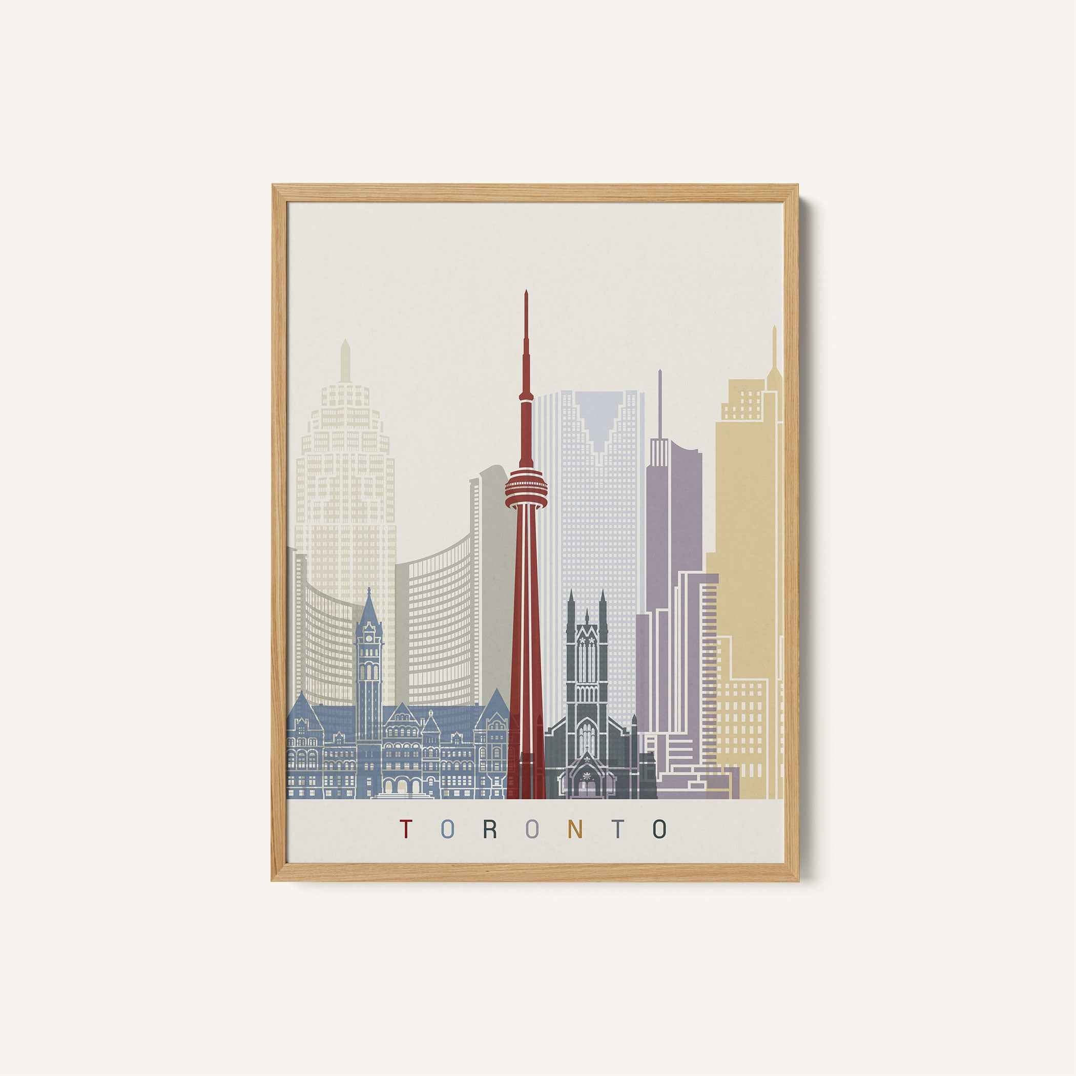 Skyline Toronto Travel Poster Print