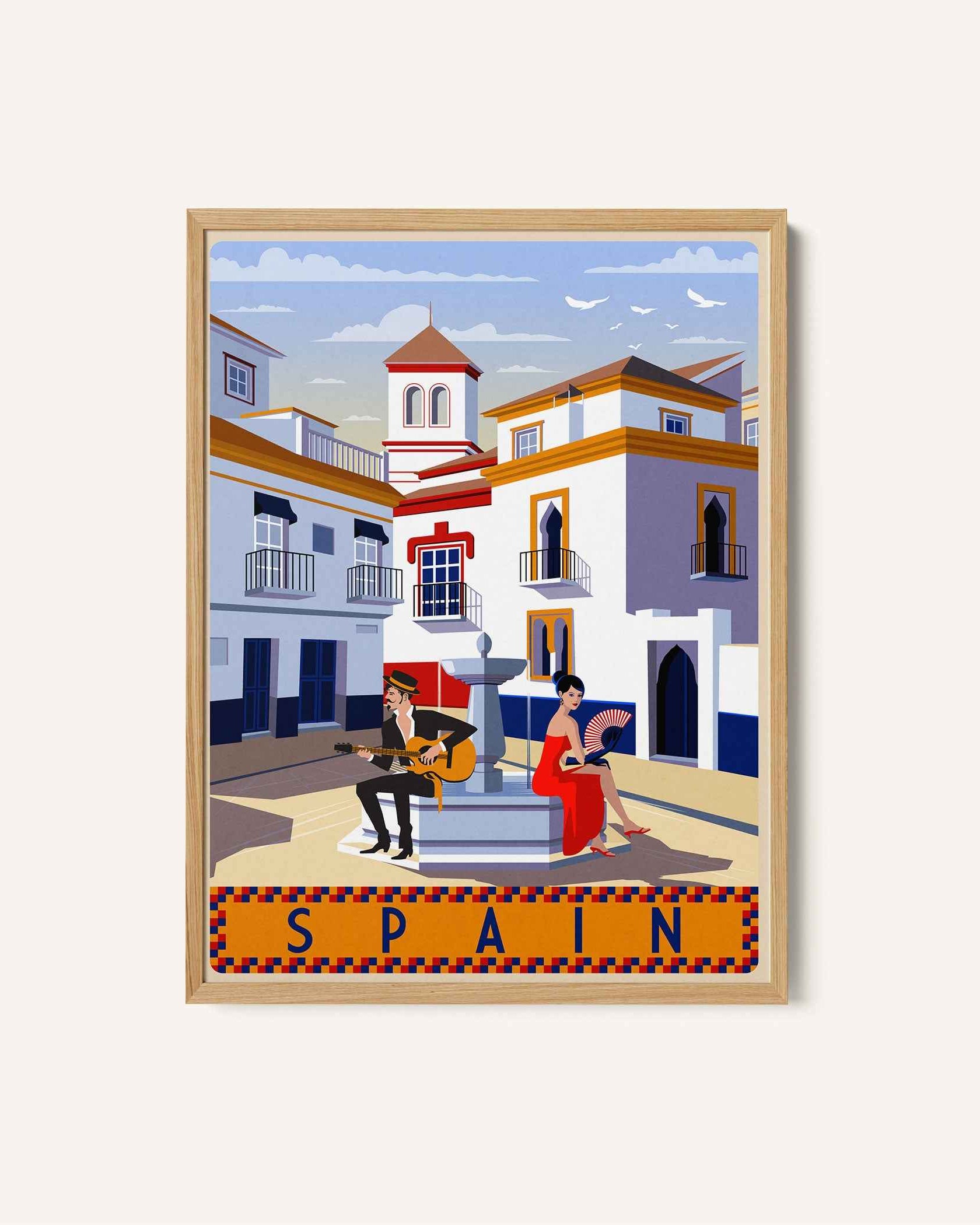 Spain Travel Poster Vintage Travel Poster Print