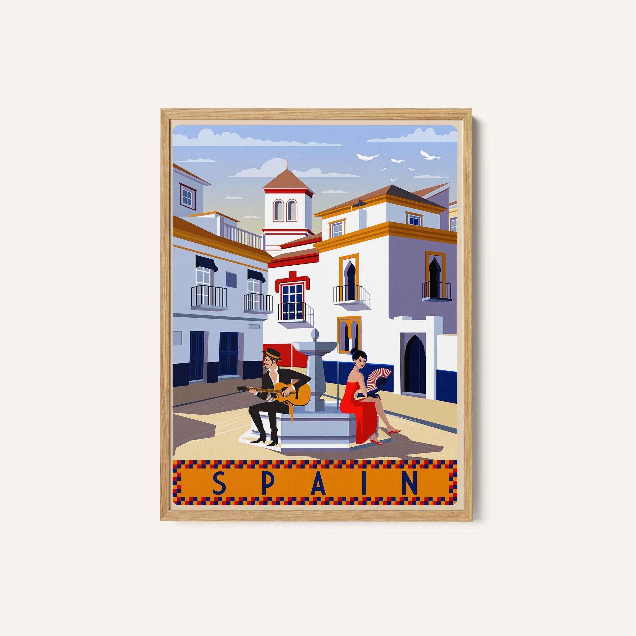 Spain Travel Poster Vintage Travel Poster Print