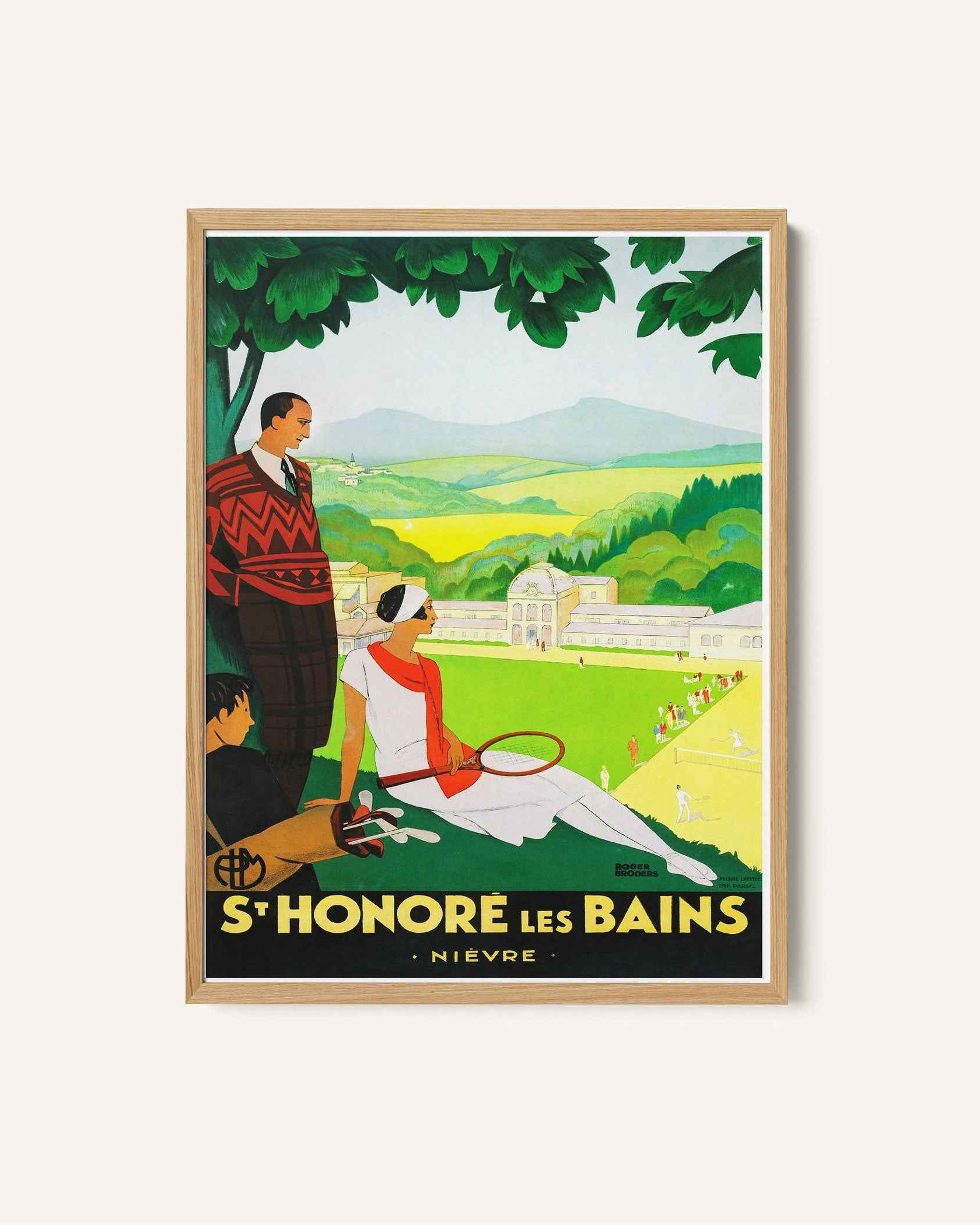 French Spa Retreat Travel Poster Print