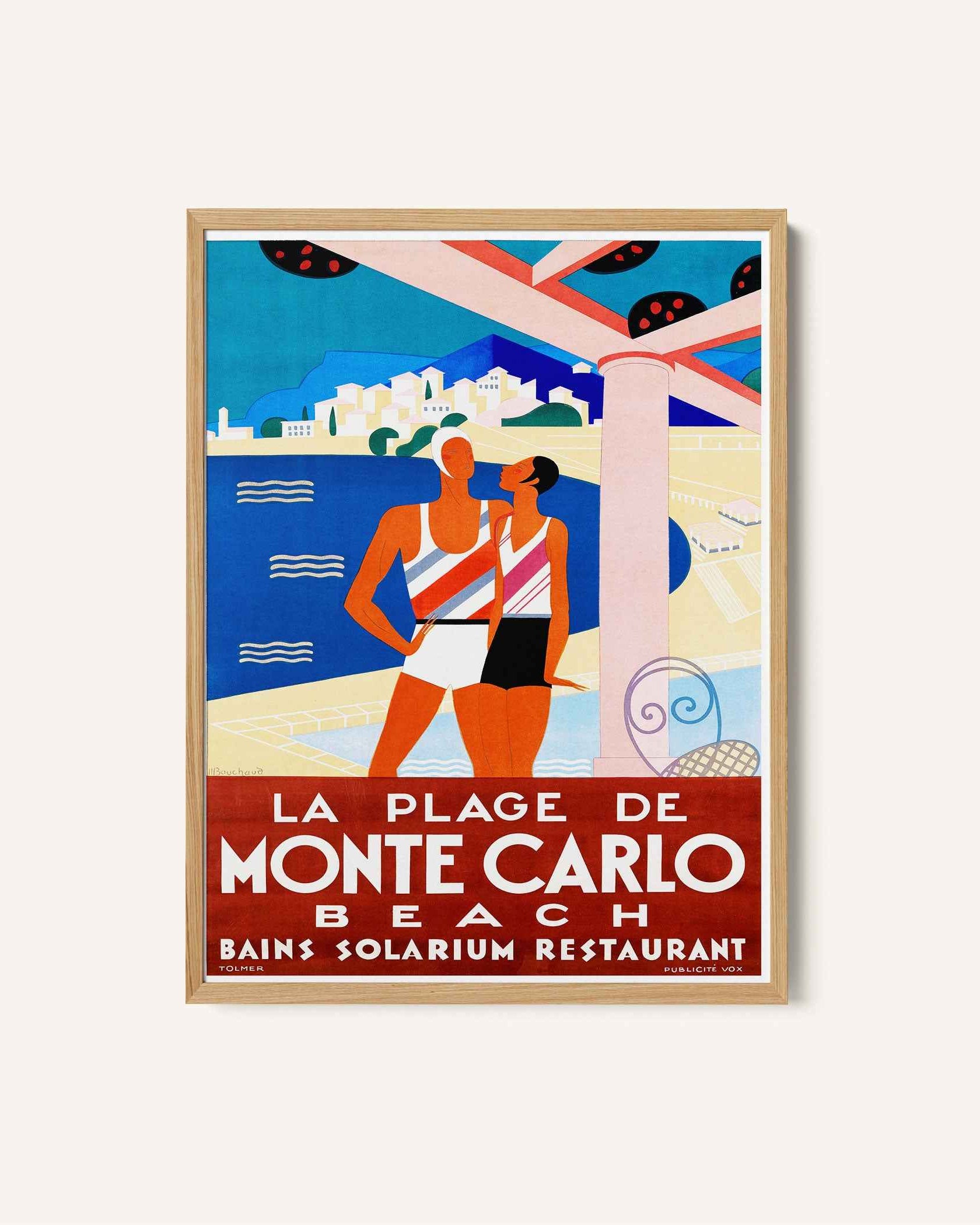 Monte Carlo Beach Travel Poster Print