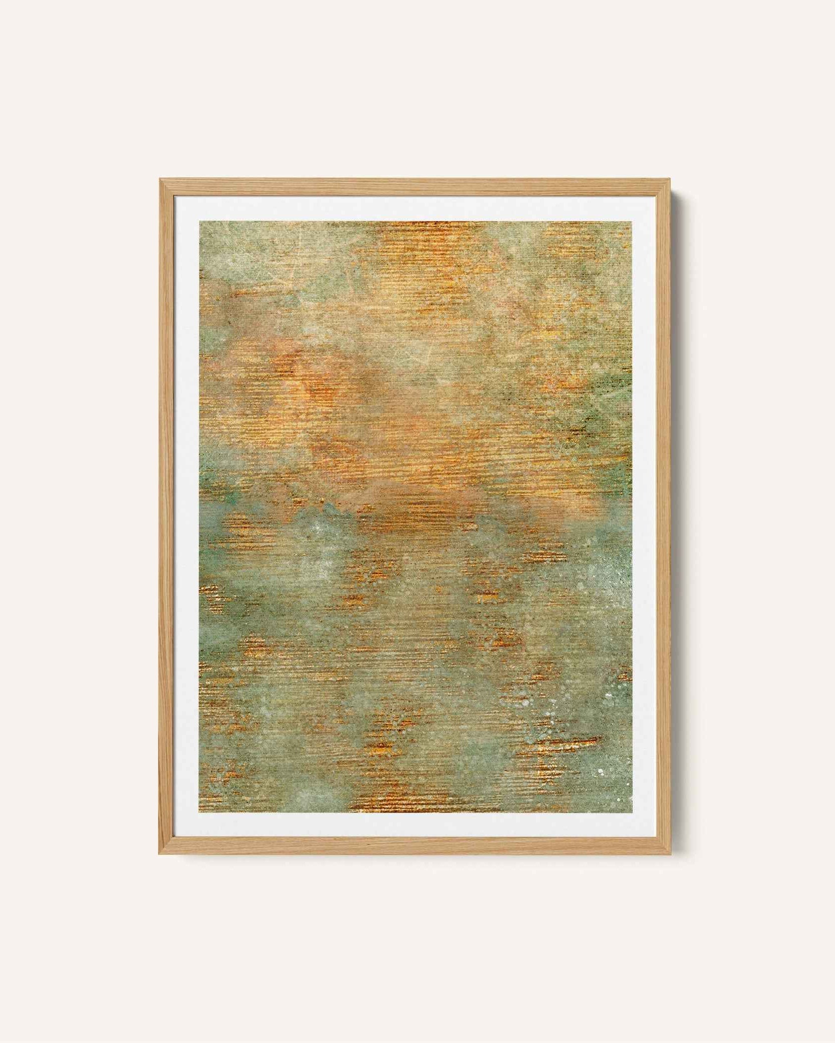 Abstract Green Gold Art
