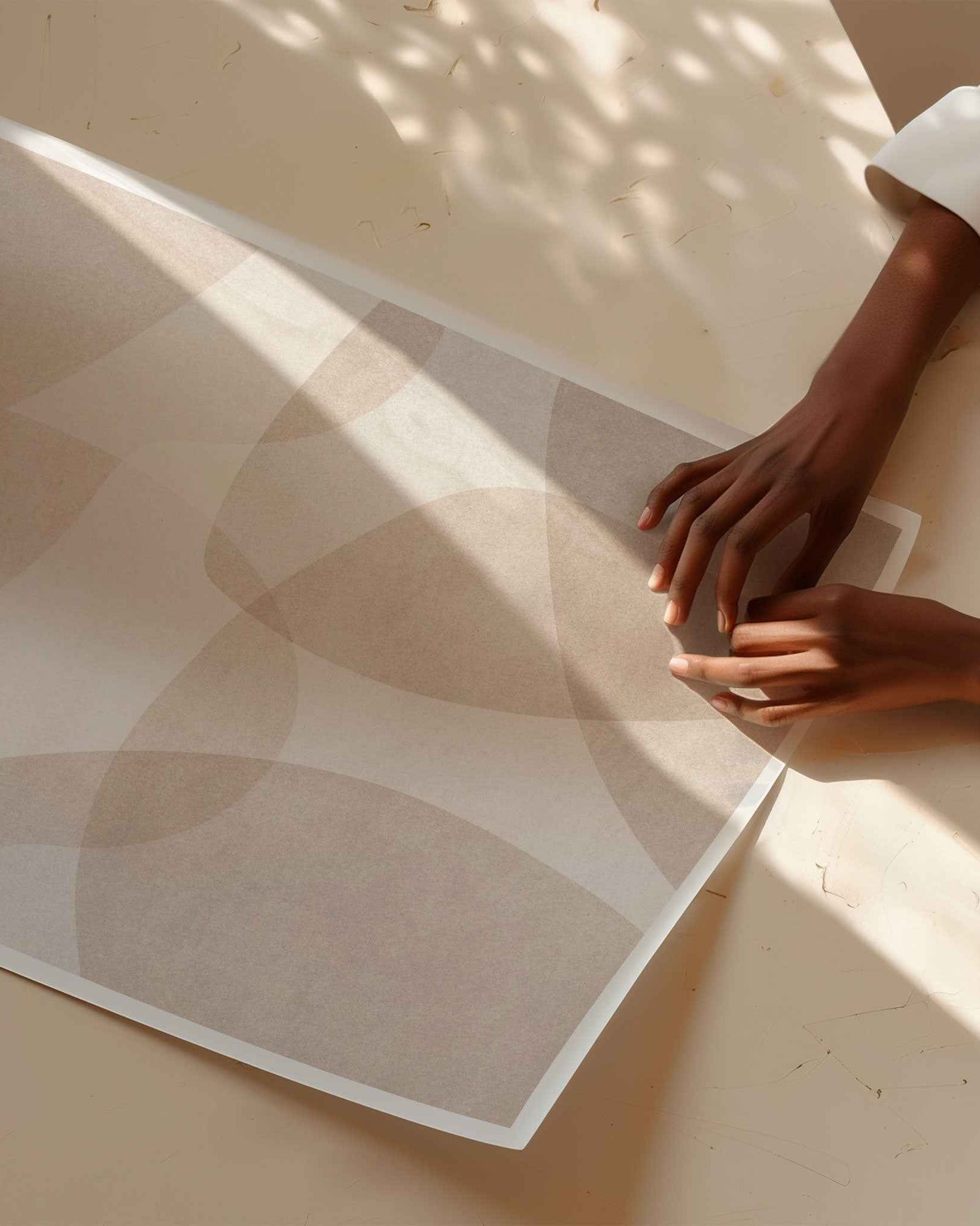 Abstract Beige Geometric Art