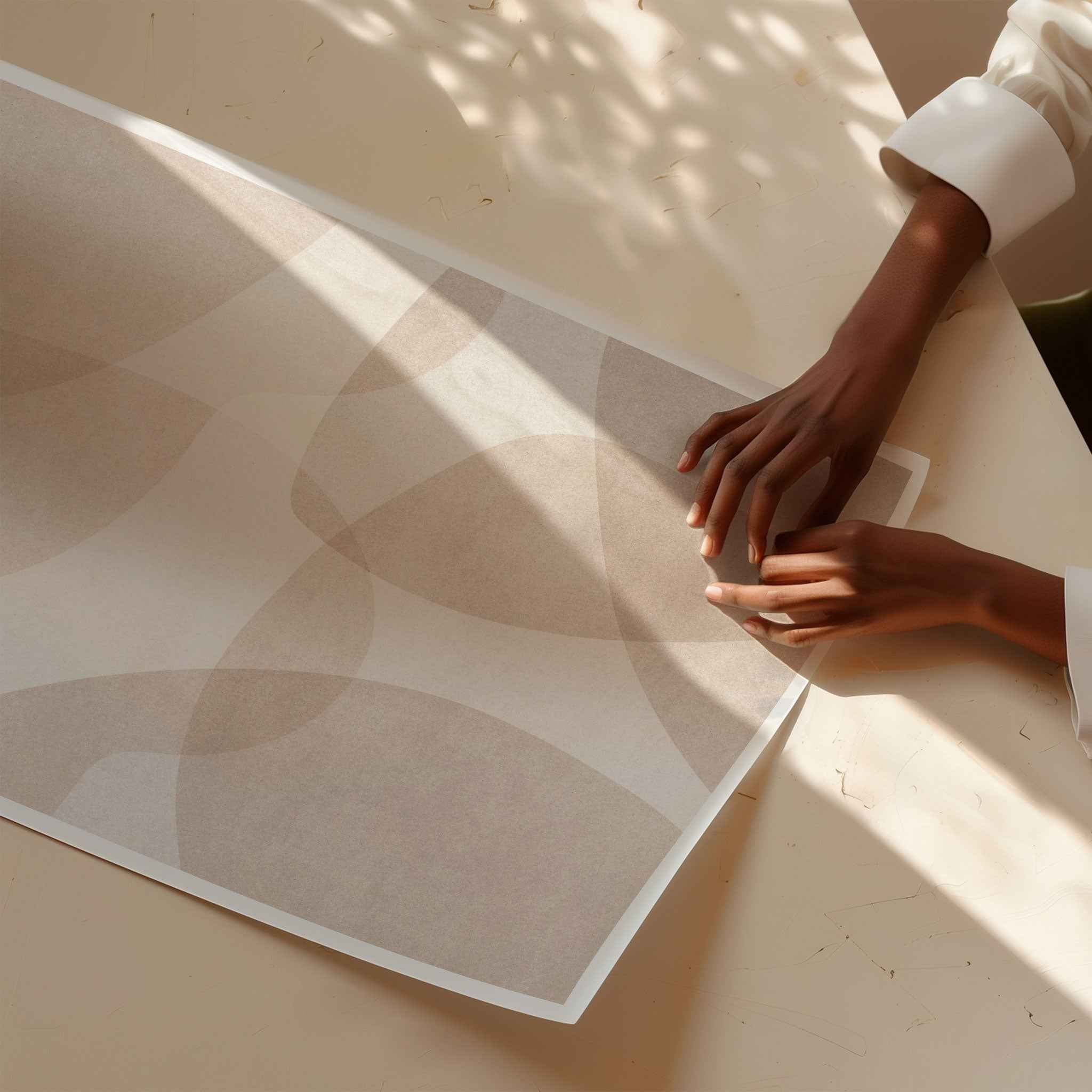 Abstract Beige Geometric Art