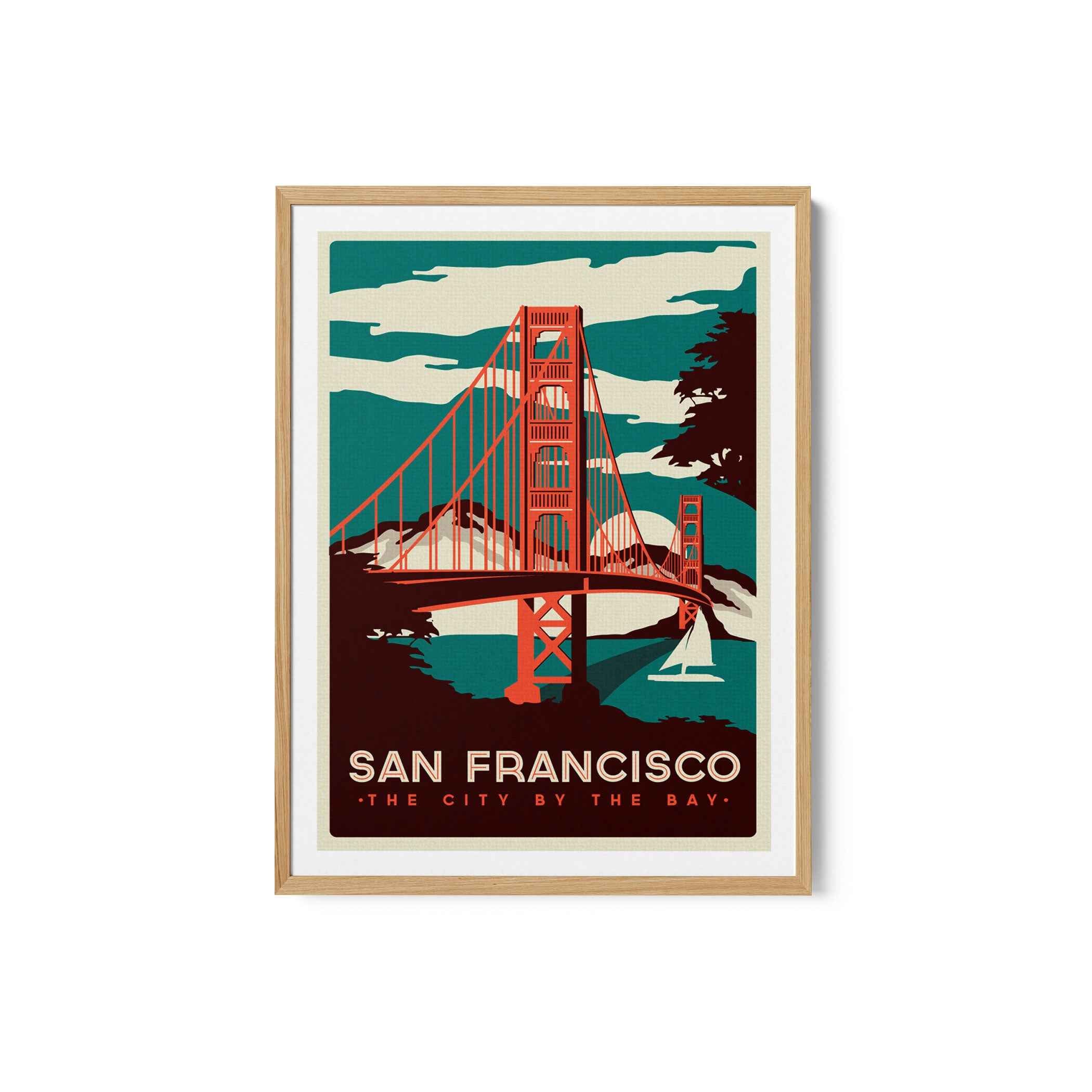San Francisco Travel Poster Vintage Travel Poster Print