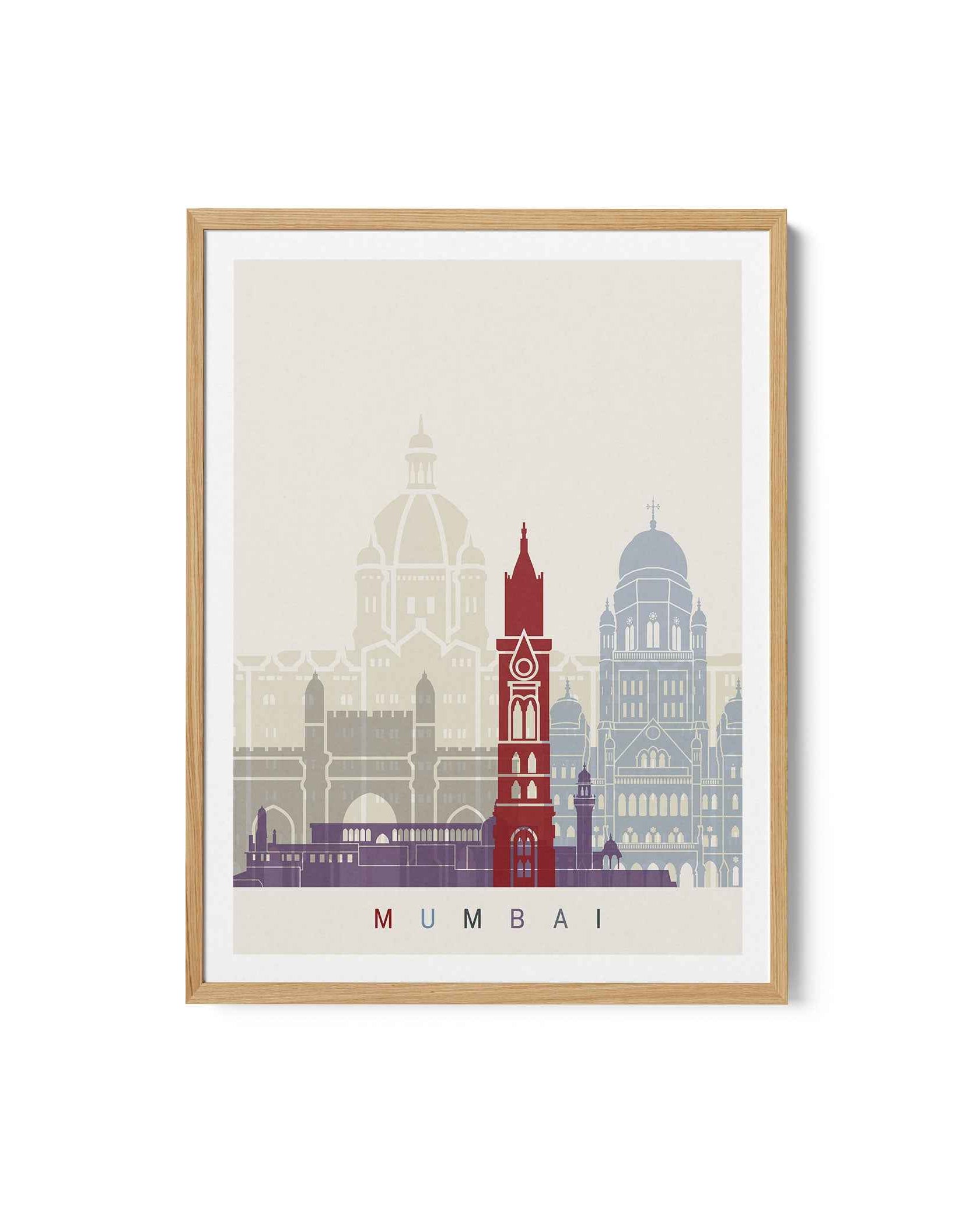 Skyline India Mumbai Travel Poster Print