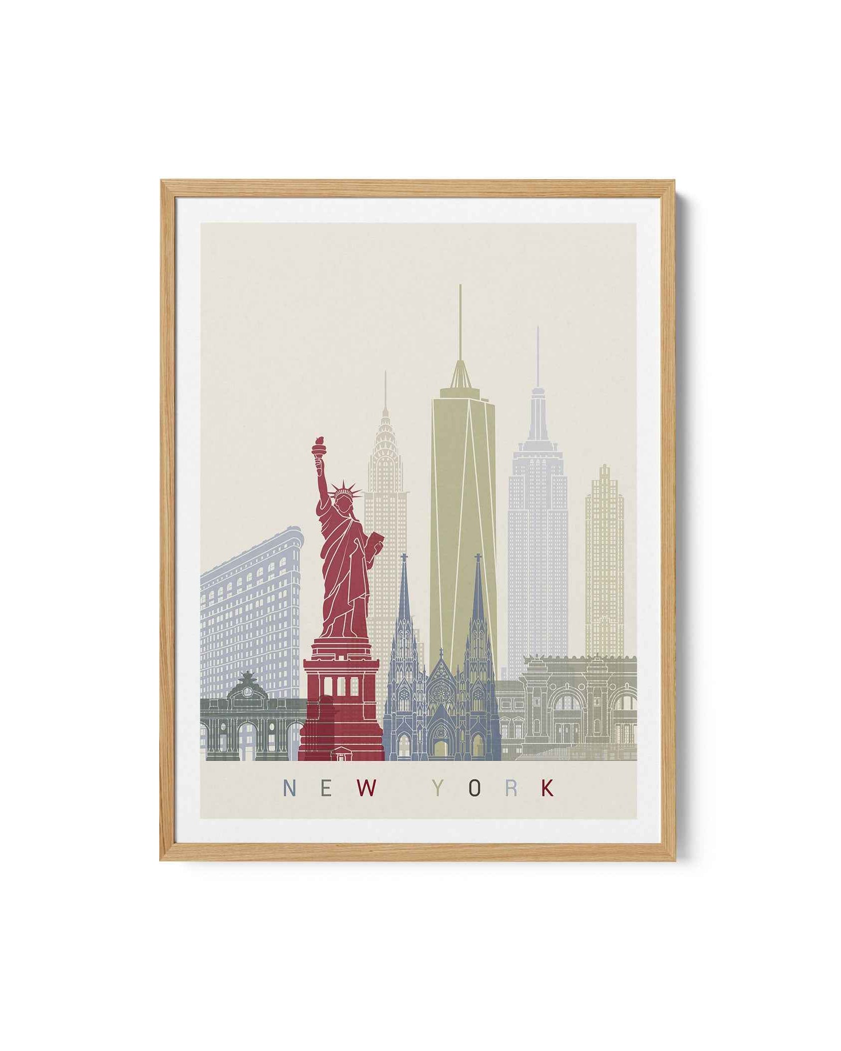 Skyline New York Travel Poster Print