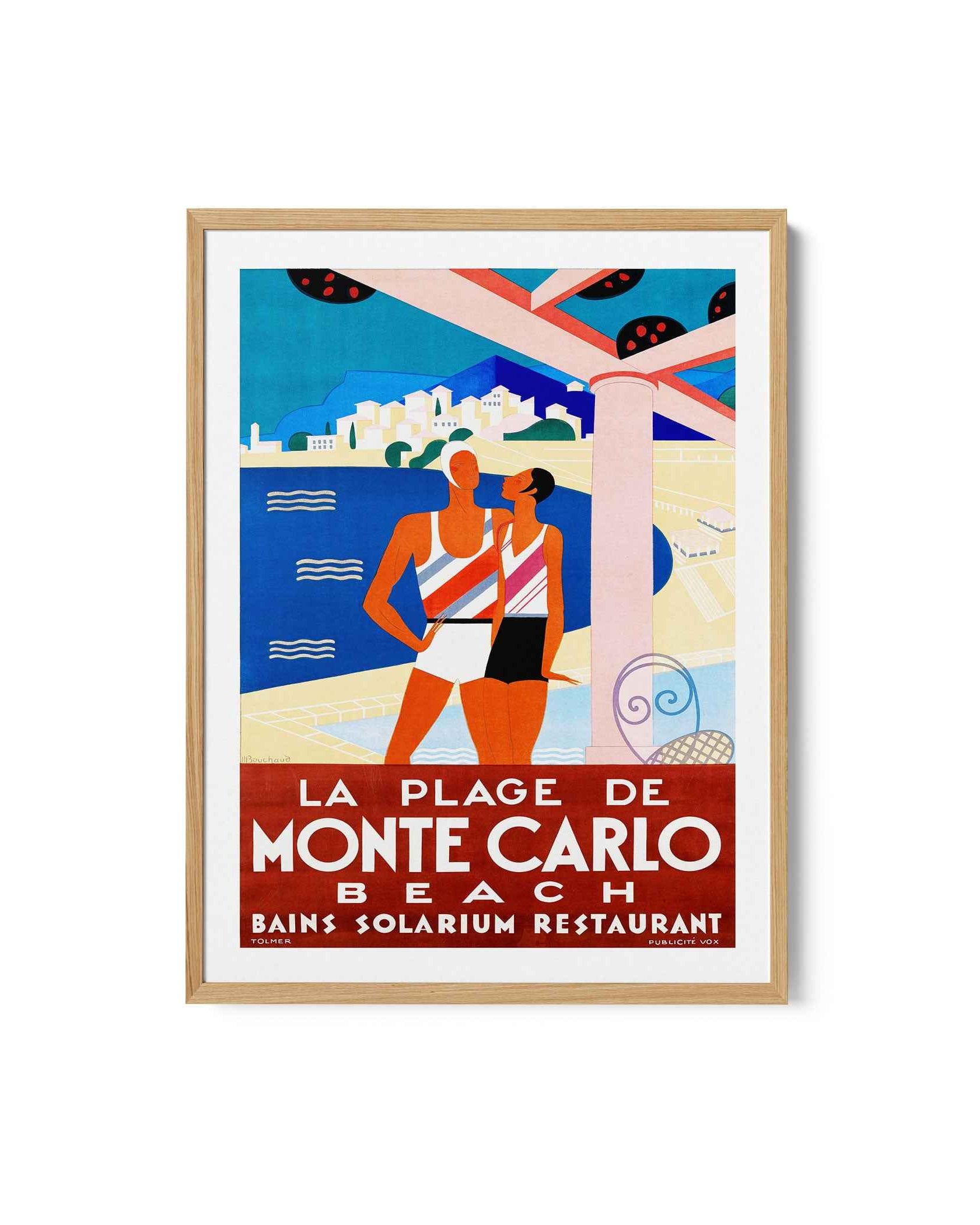 Monte Carlo Beach Travel Poster Print