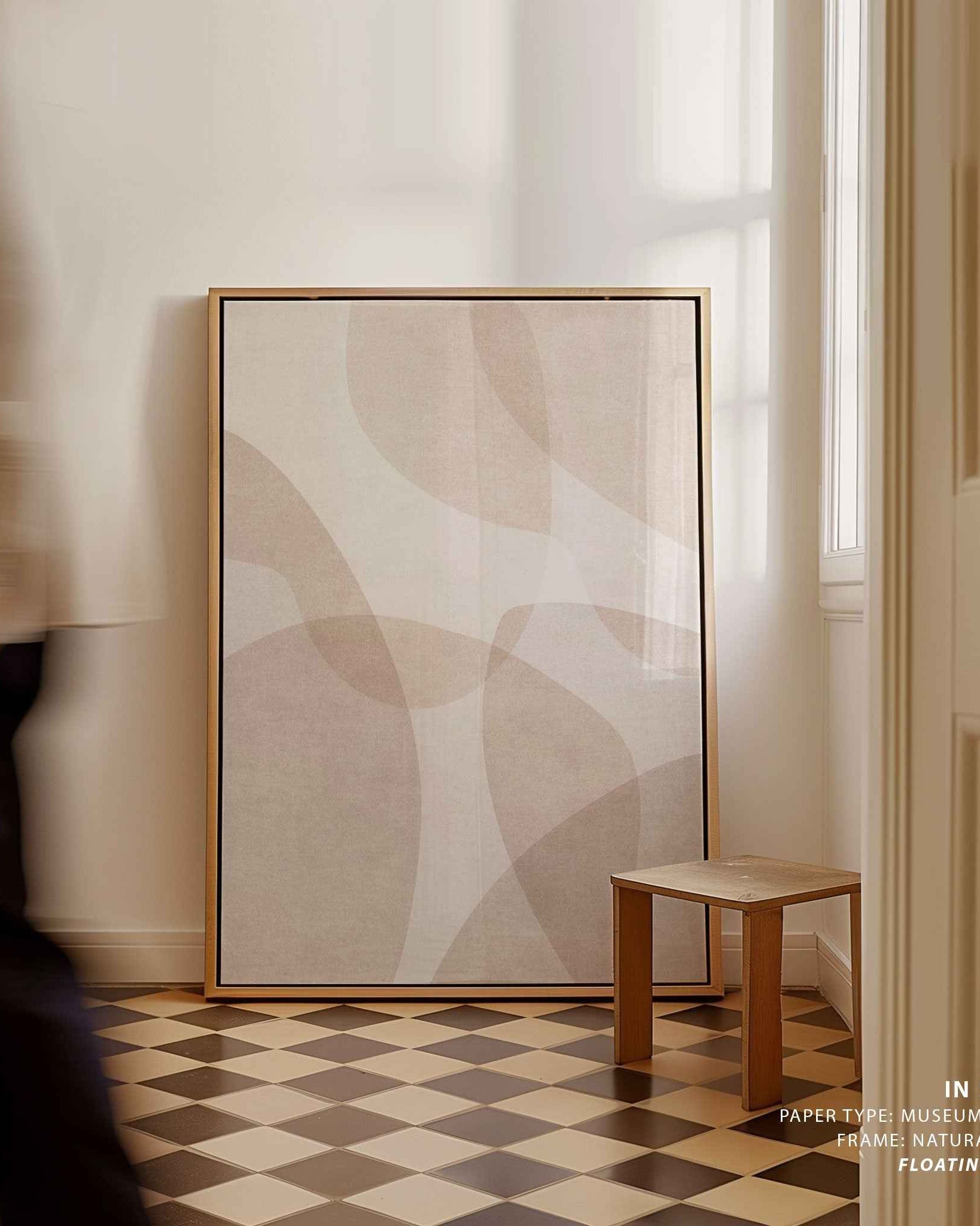 Abstract Beige Geometric Art