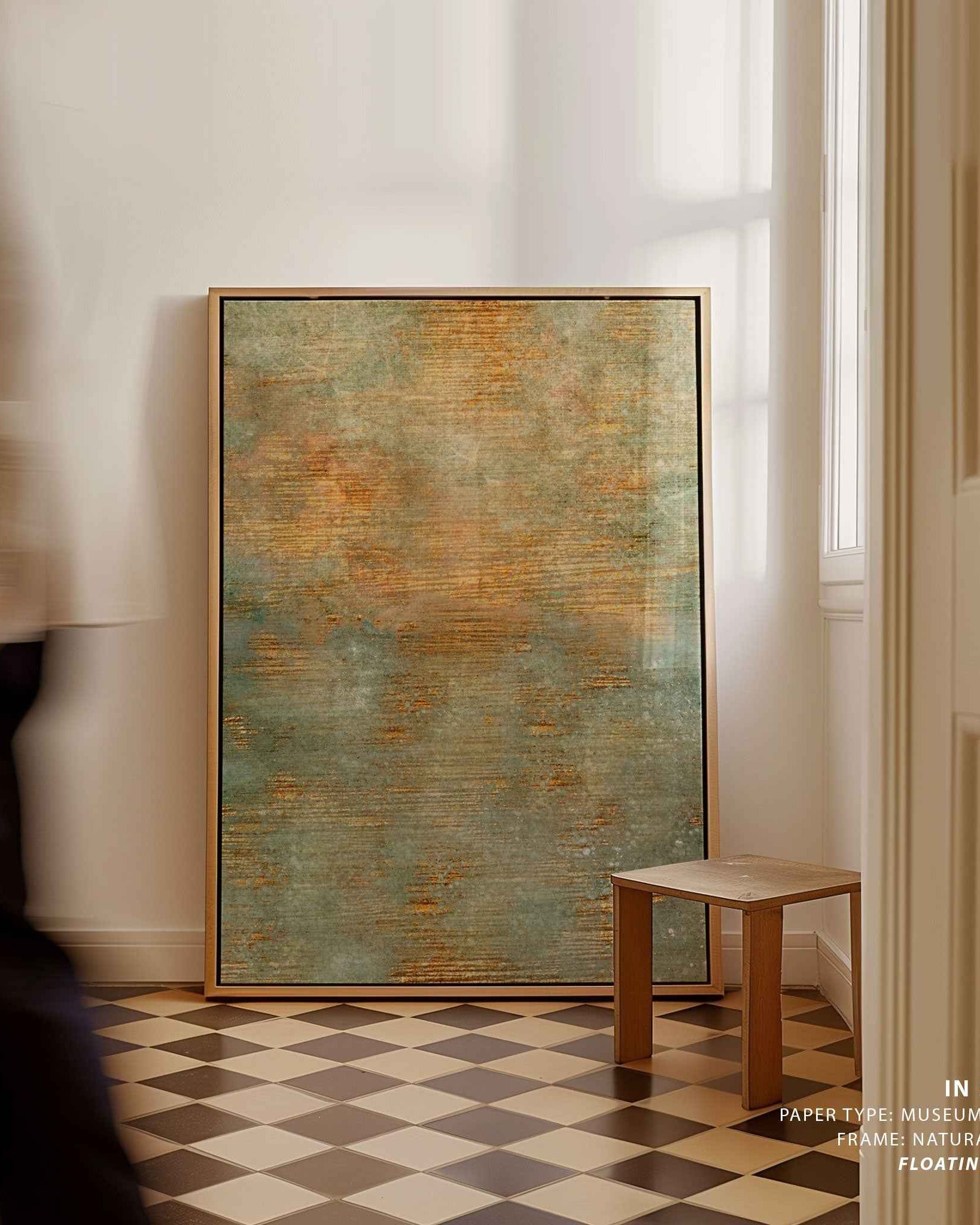 Abstract Green Gold Art