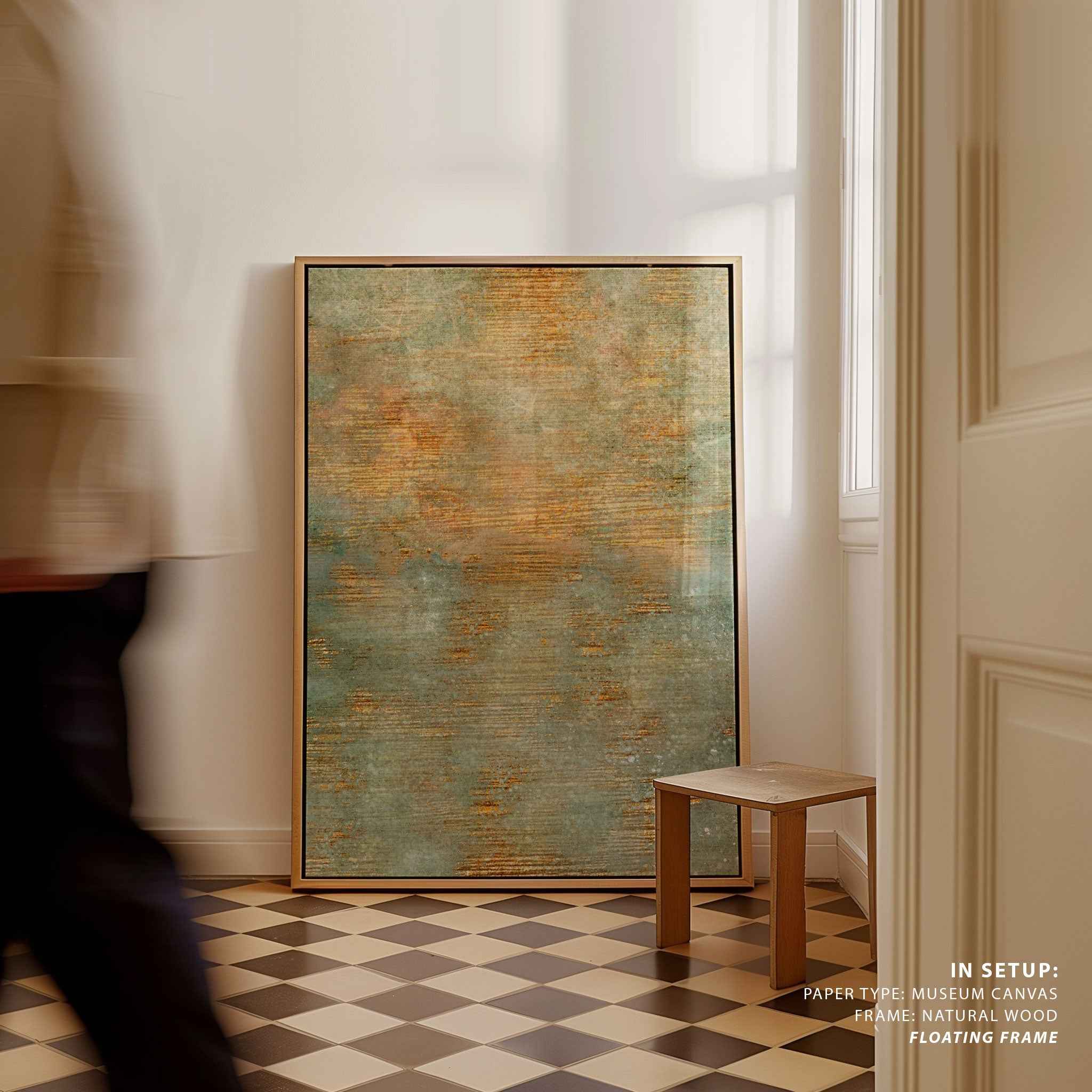 Abstract Green Gold Art