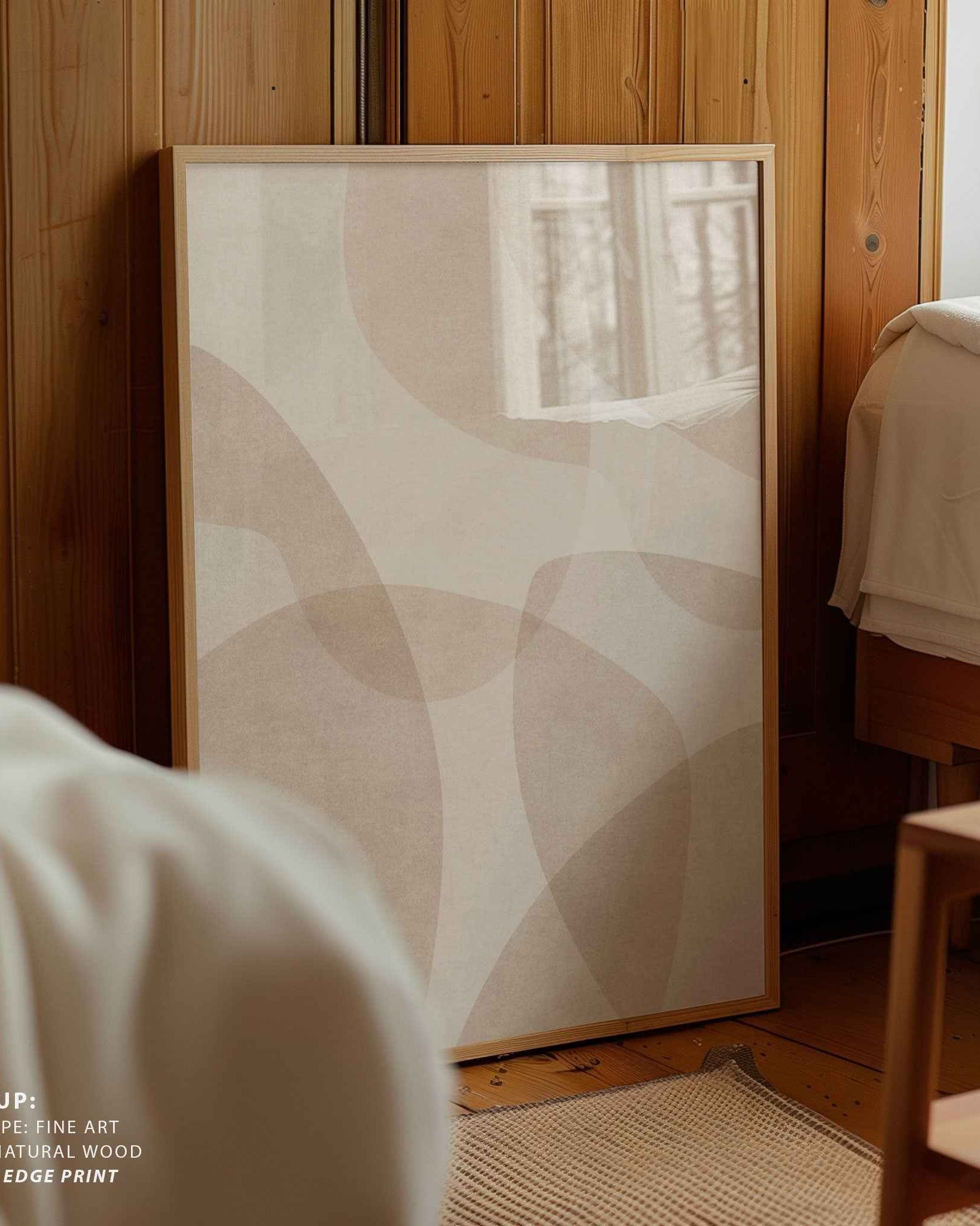 Abstract Beige Geometric Art
