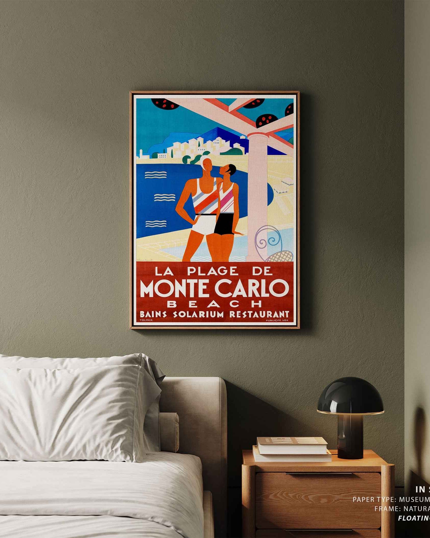 Monte Carlo Beach Travel Poster Print