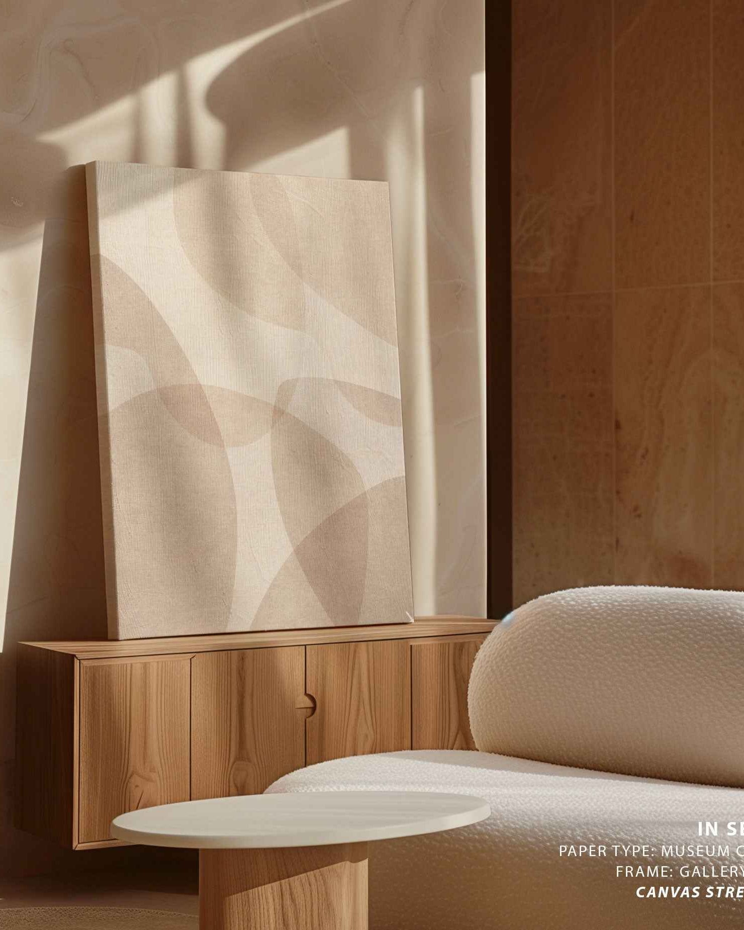 Abstract Beige Geometric Art