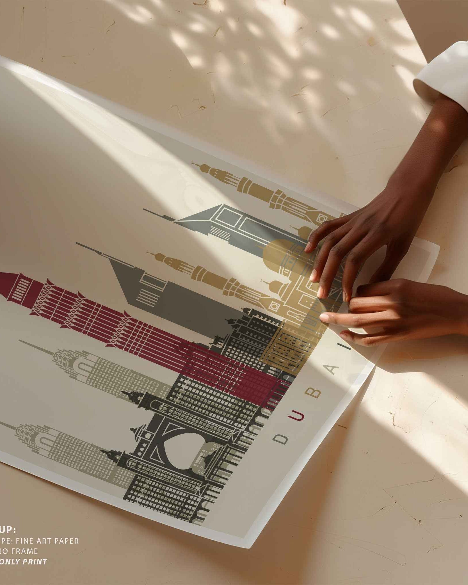 Skyline Dubai Travel Poster Print
