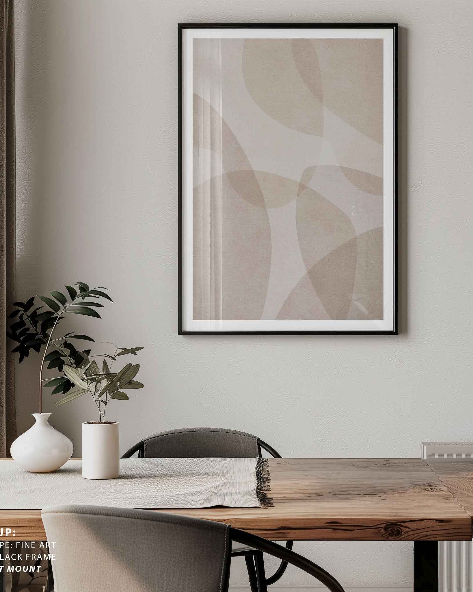 Abstract Beige Geometric Art