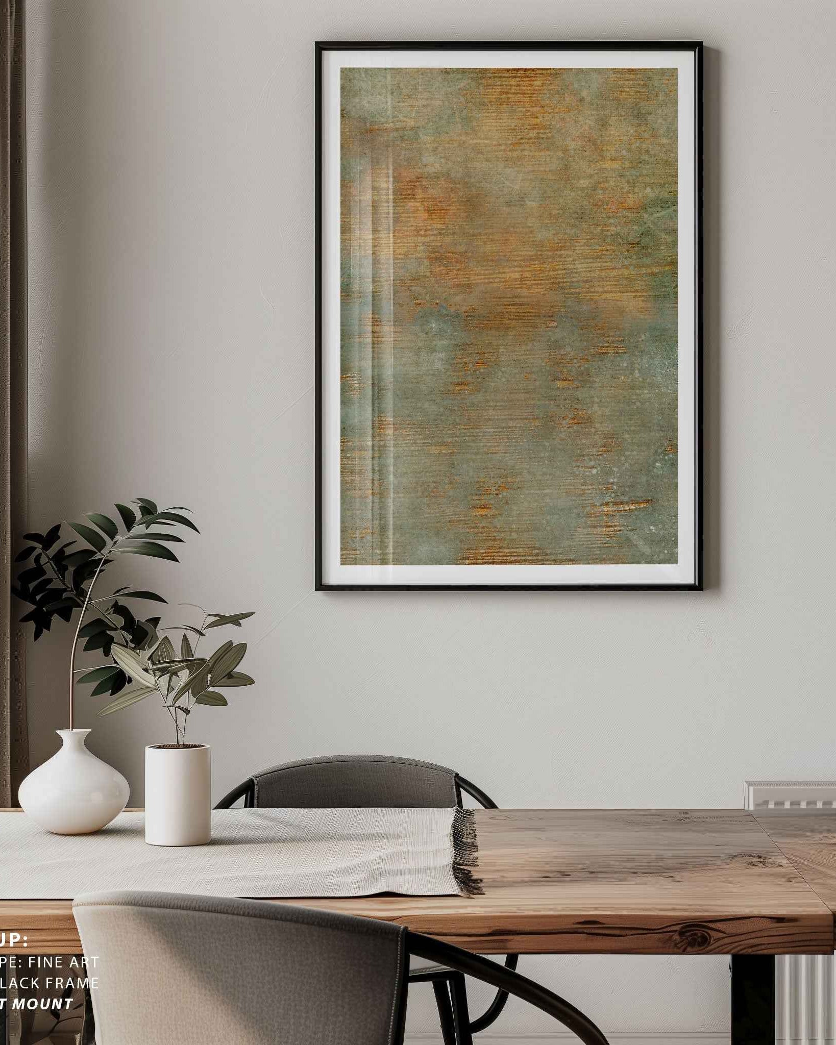 Abstract Green Gold Art