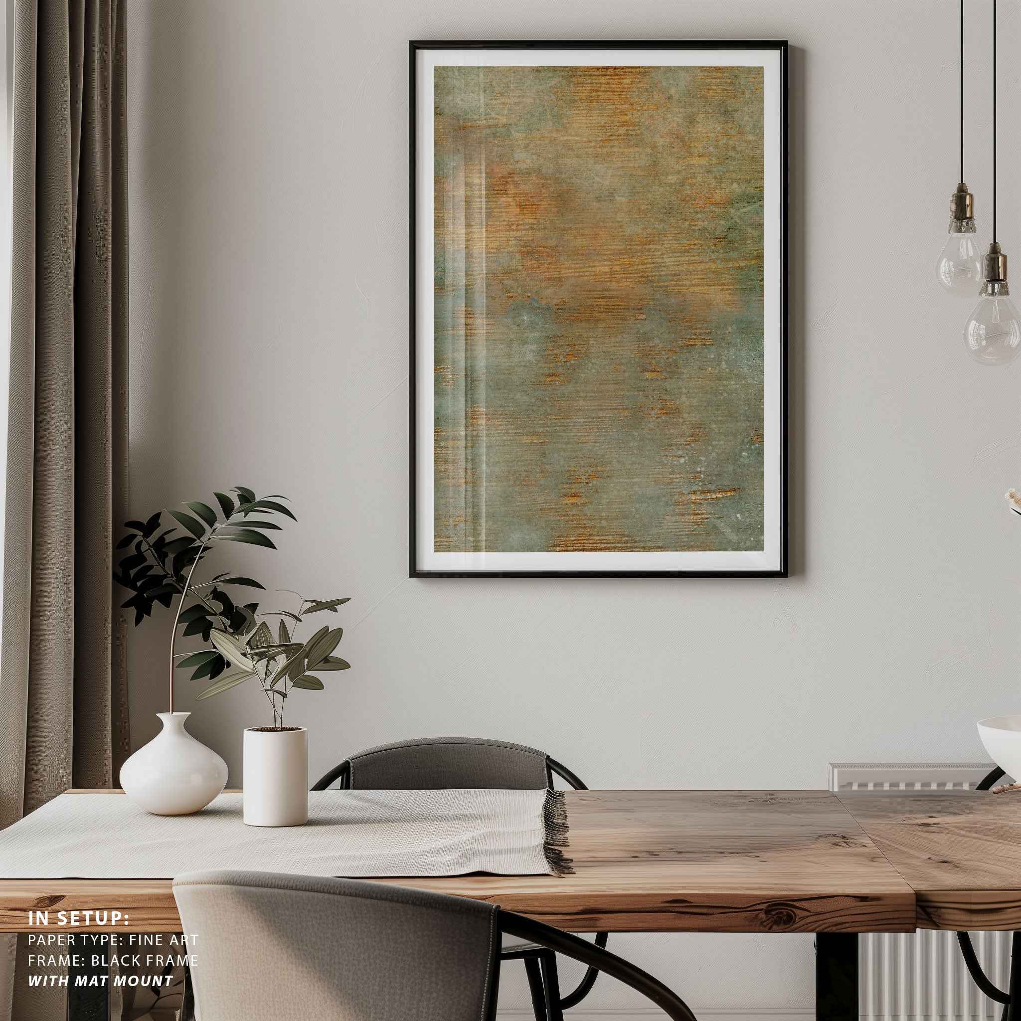 Abstract Green Gold Art