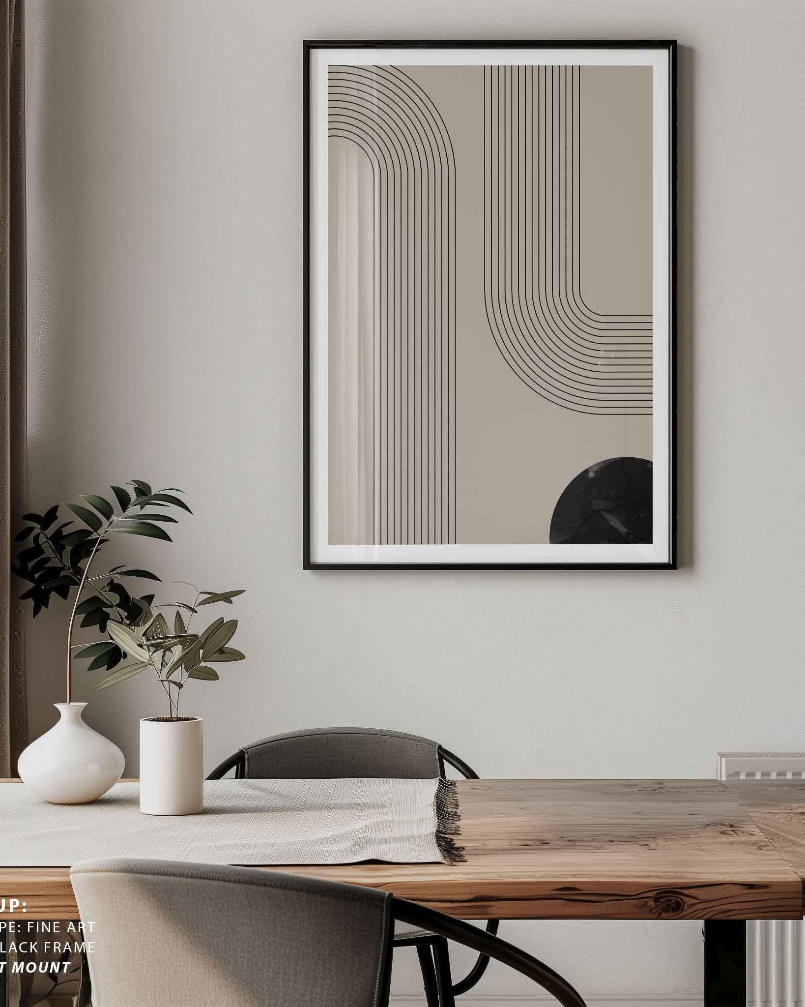 Black Minimal Line Art