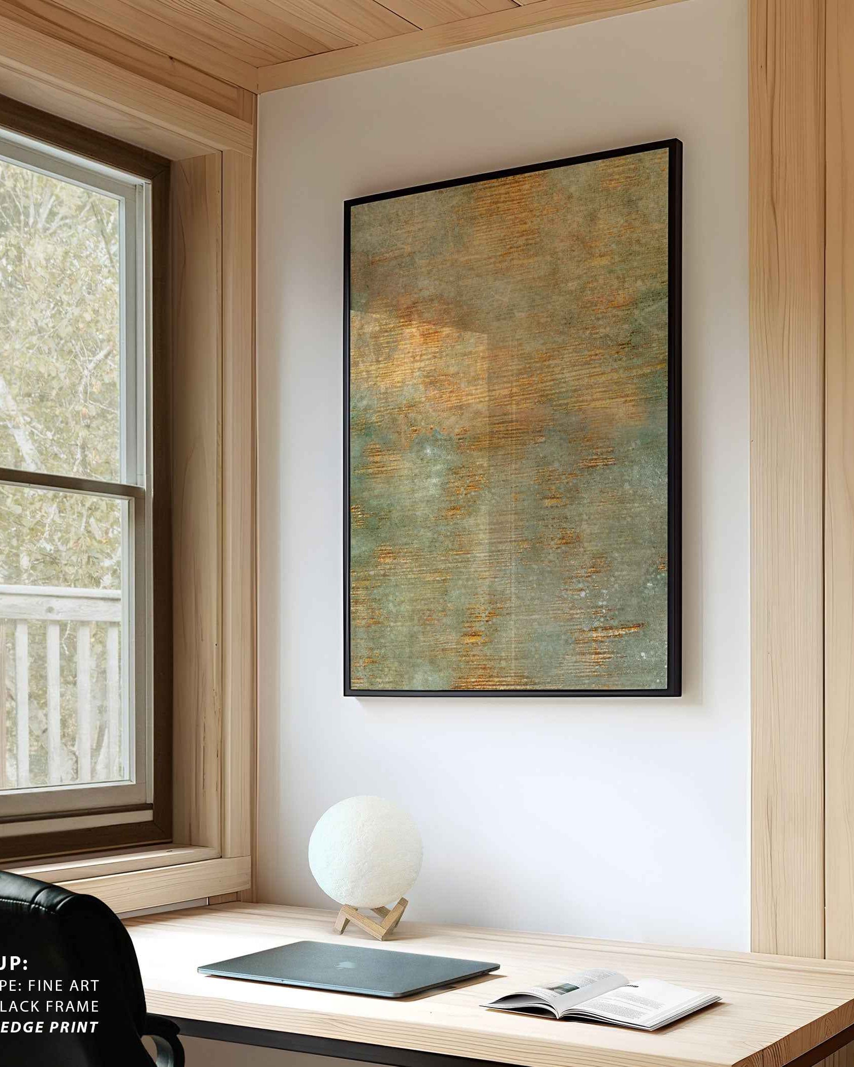 Abstract Green Gold Art