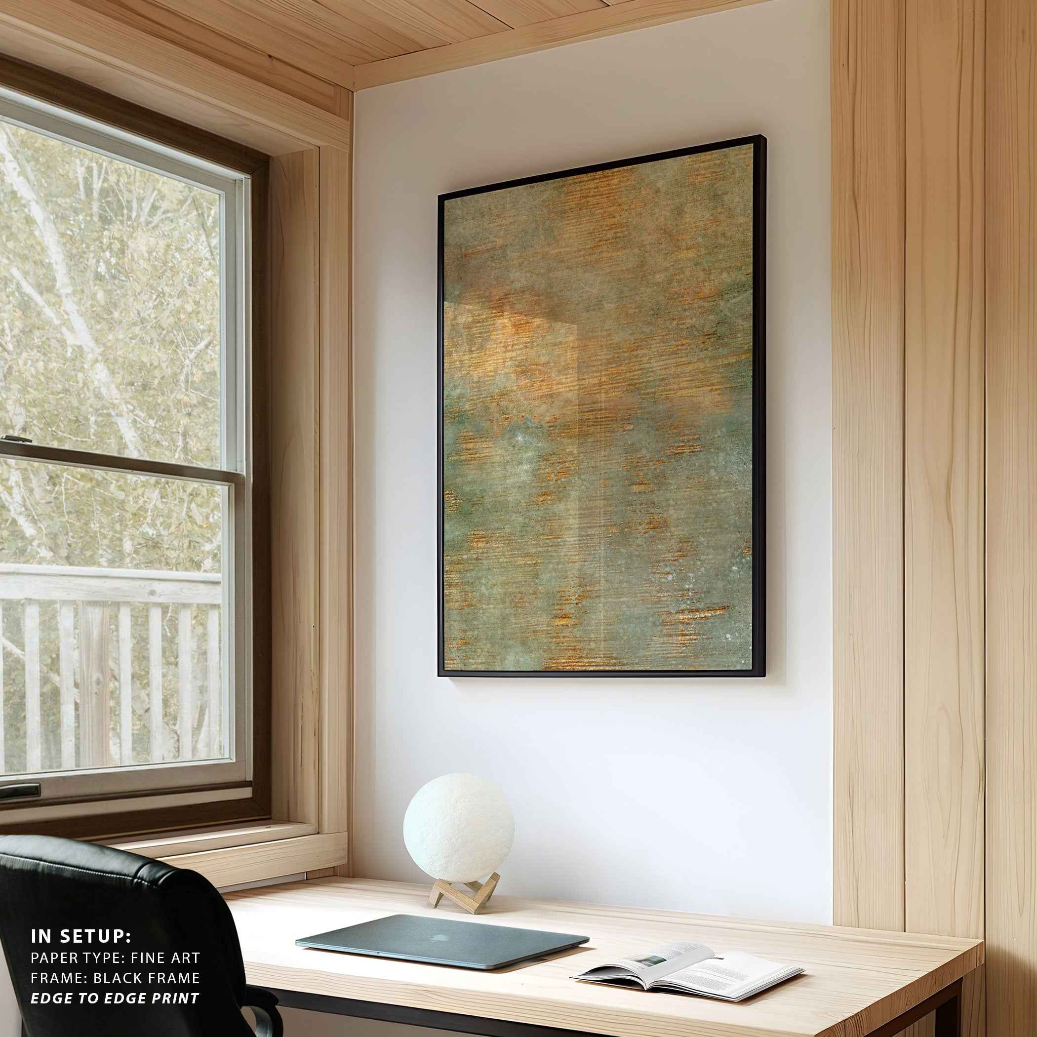 Abstract Green Gold Art