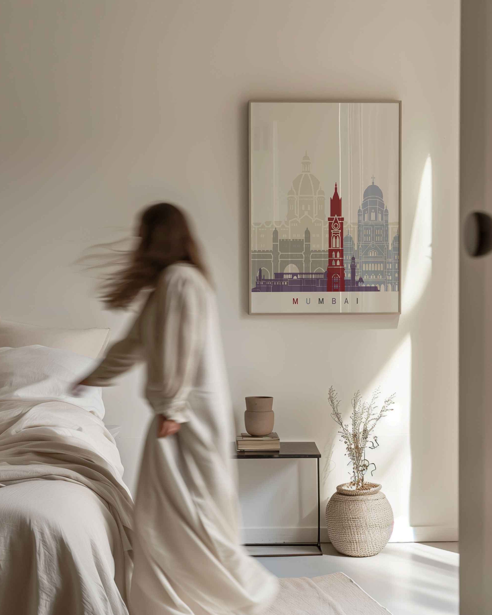 Skyline India Mumbai Travel Poster Print
