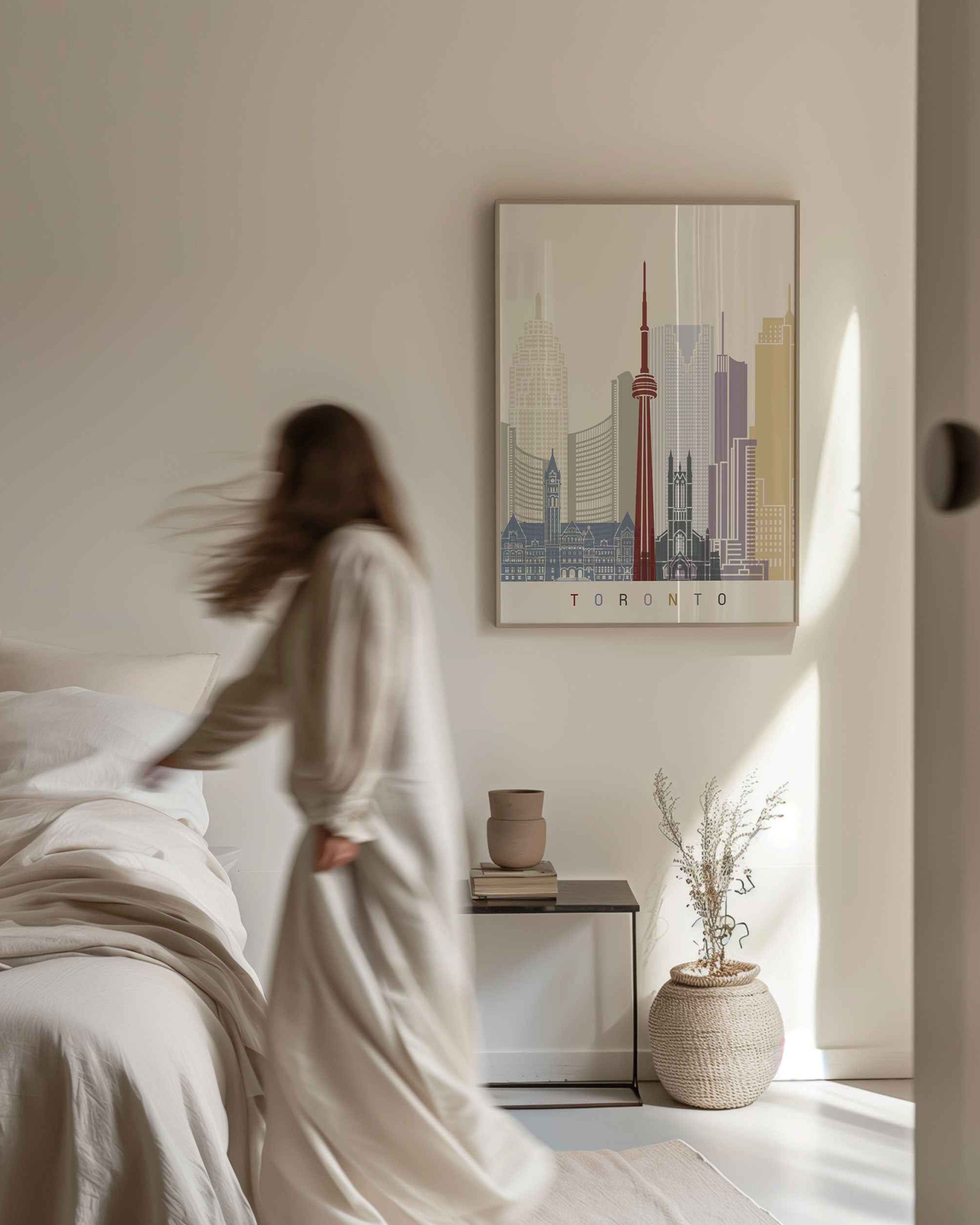 Skyline Toronto Travel Poster Print
