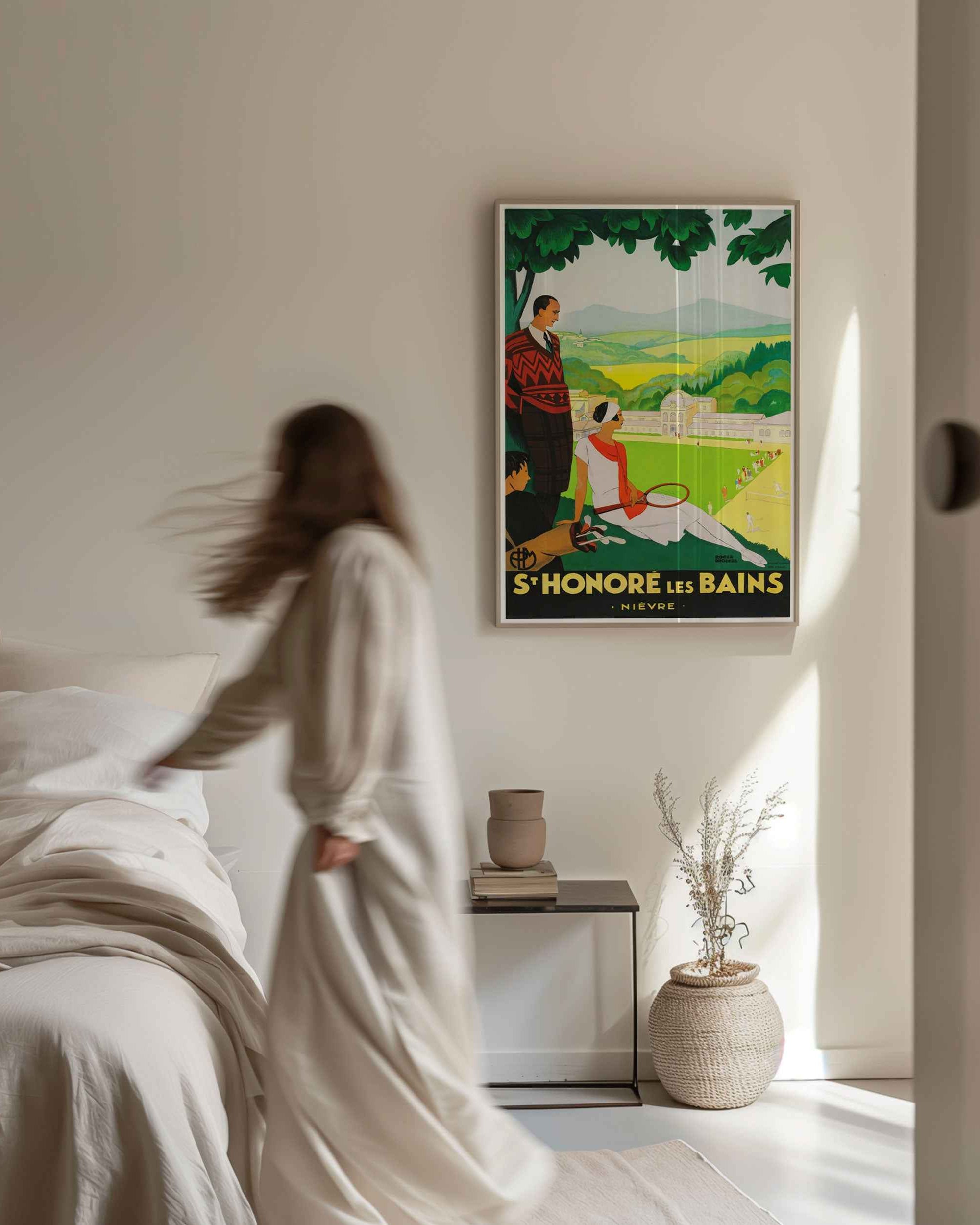 French Spa Retreat Travel Poster Print