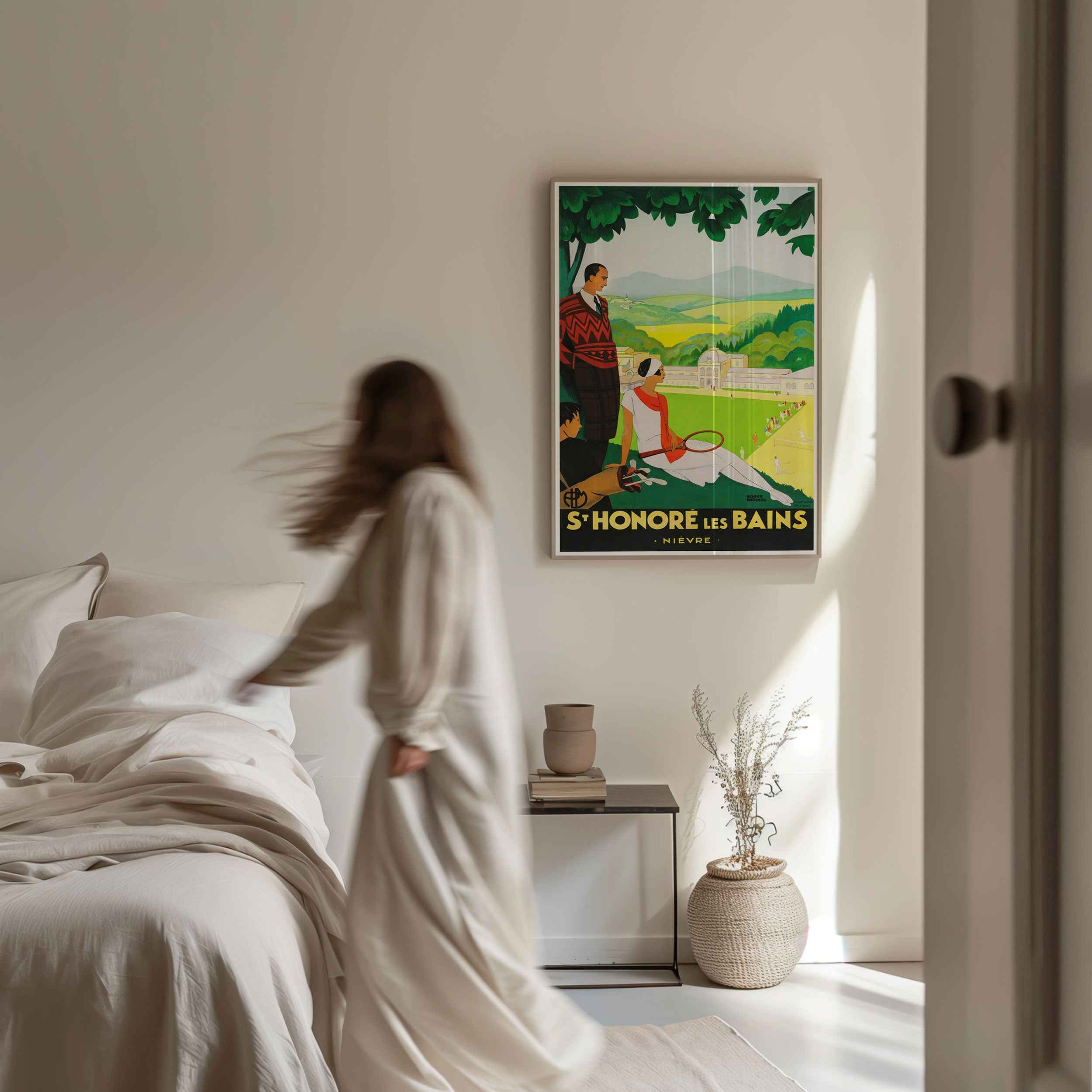 French Spa Retreat Travel Poster Print