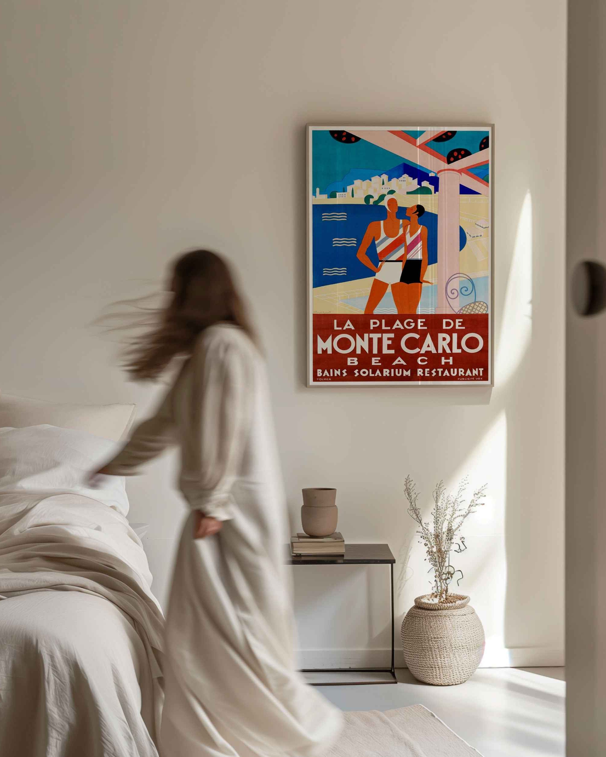 Monte Carlo Beach Travel Poster Print