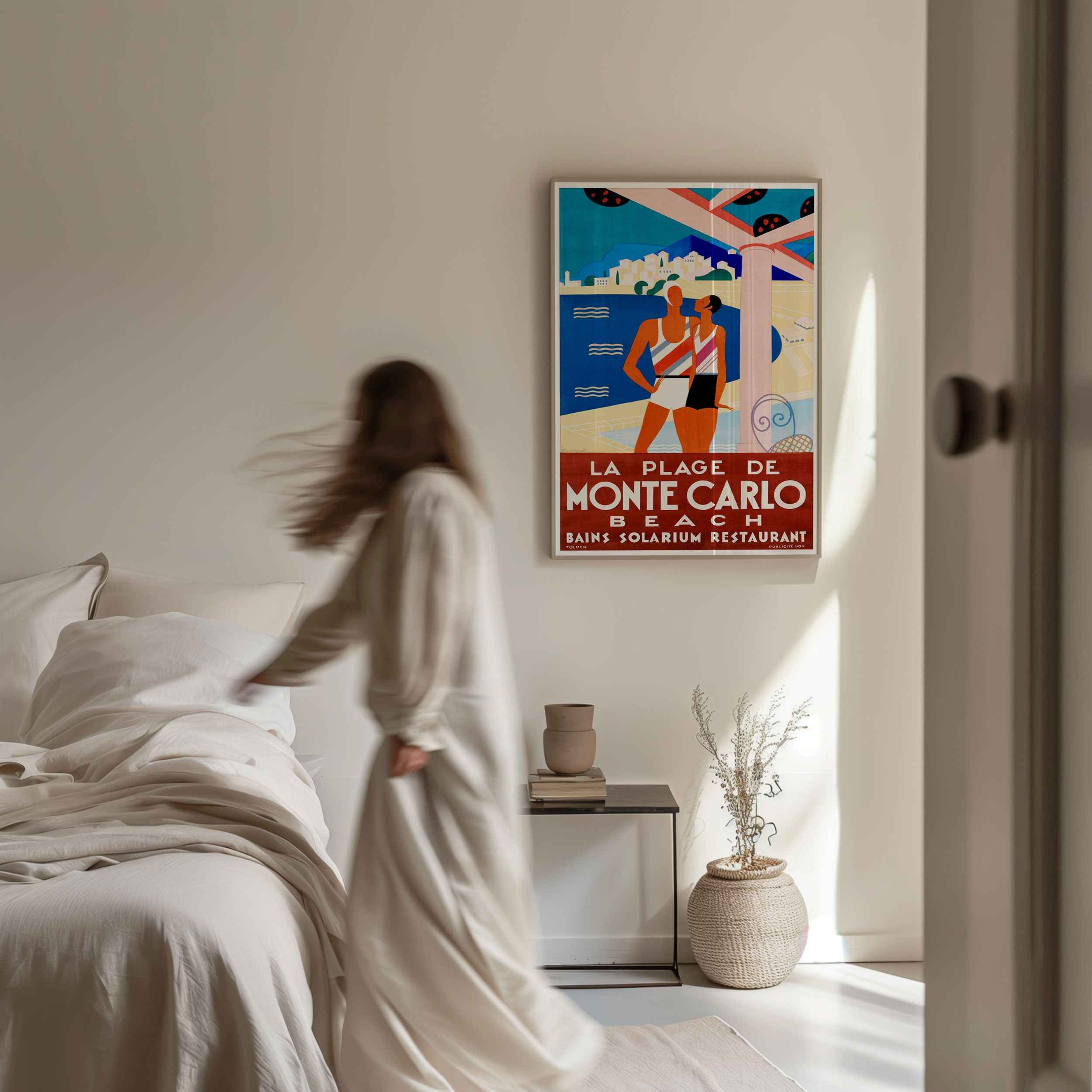 Monte Carlo Beach Travel Poster Print