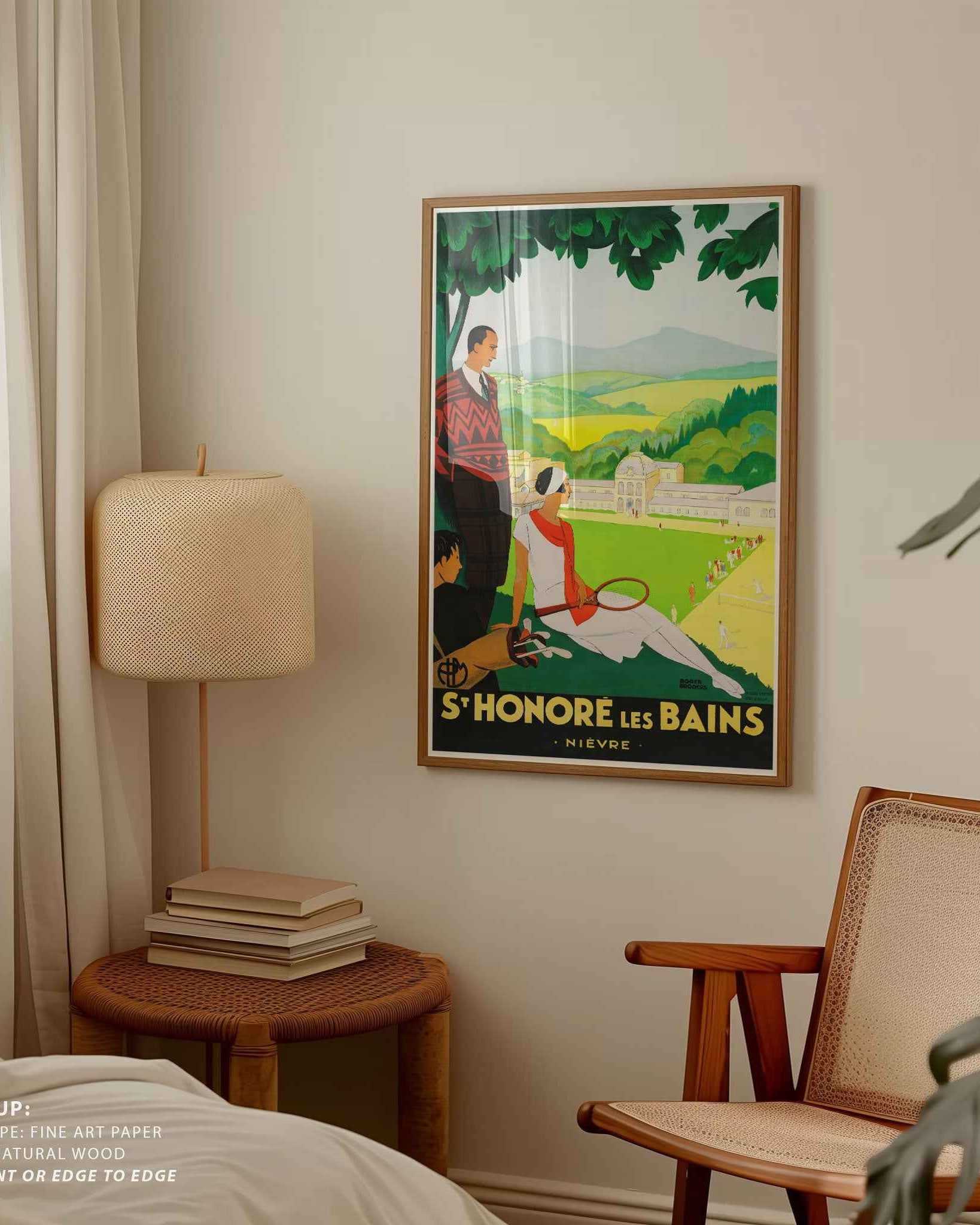 French Spa Retreat Travel Poster Print