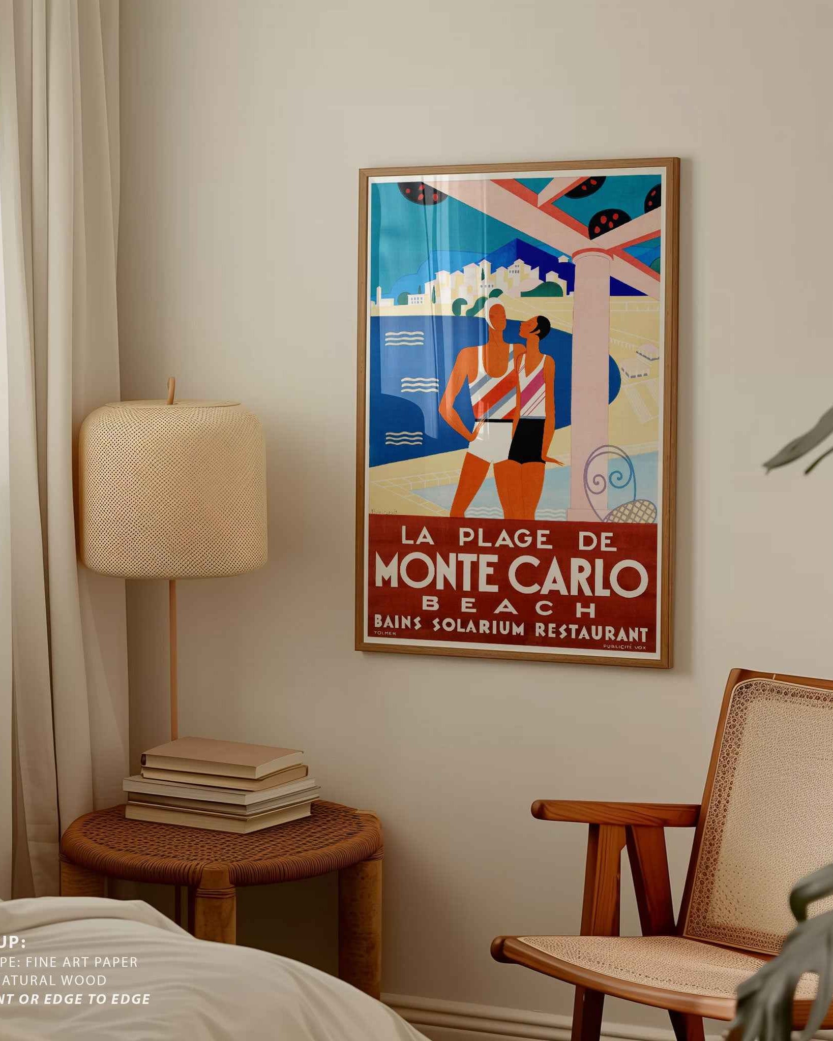 Monte Carlo Beach Travel Poster Print