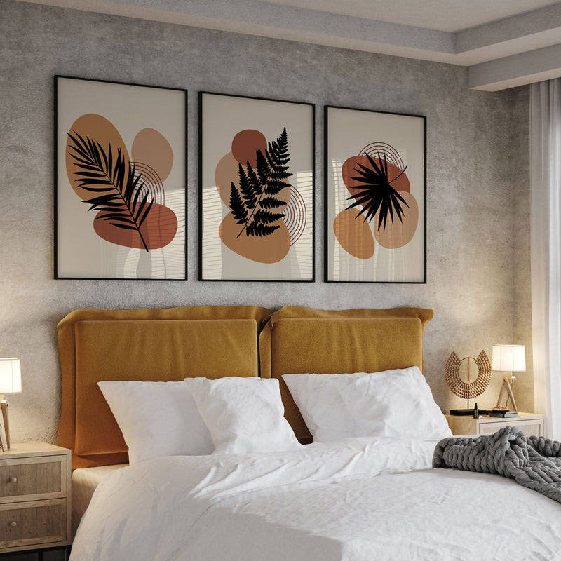 Boho Leaves Mid Century Modern