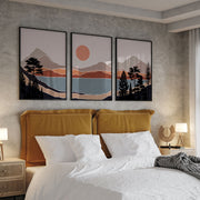 Boho wall art, Abstract Landscape Mountain Trees, Boho Decor Minimalist art – image 3