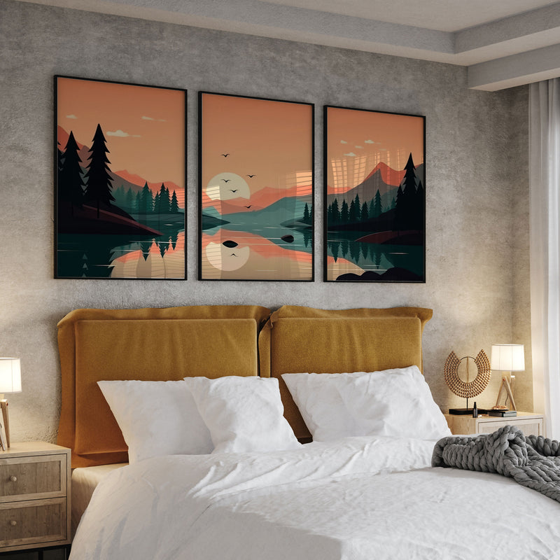 Elegant and Calming Minimalist Mountains Range
