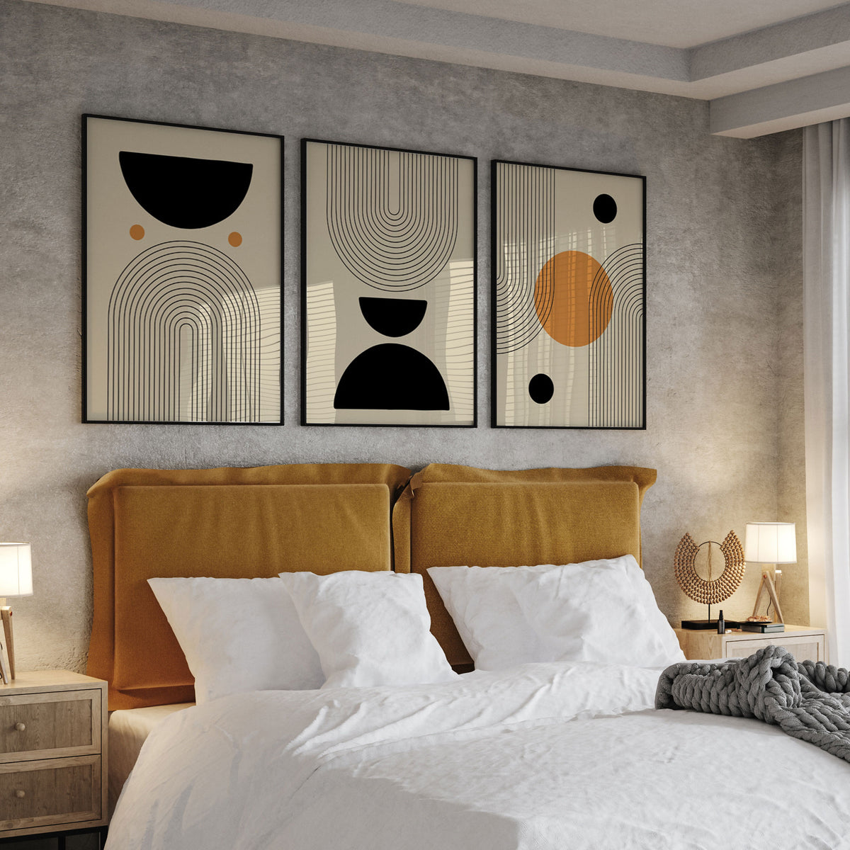 Mid Century Modern Wall Art Shapes, Minimalist Trendy