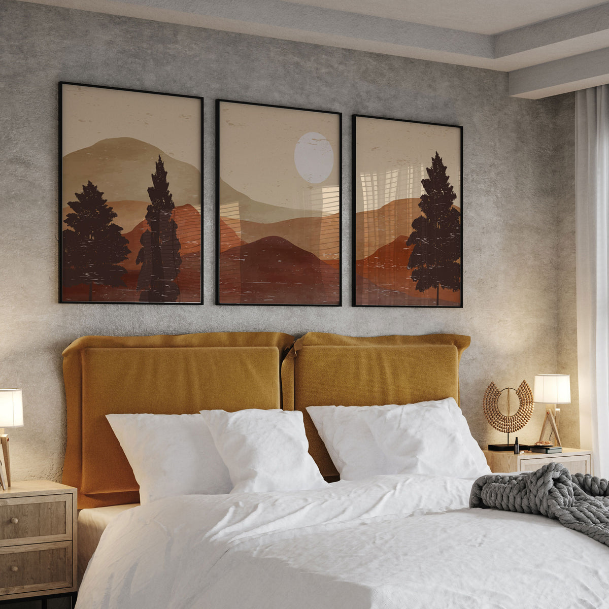Mid Century Modern Mountain Autumn