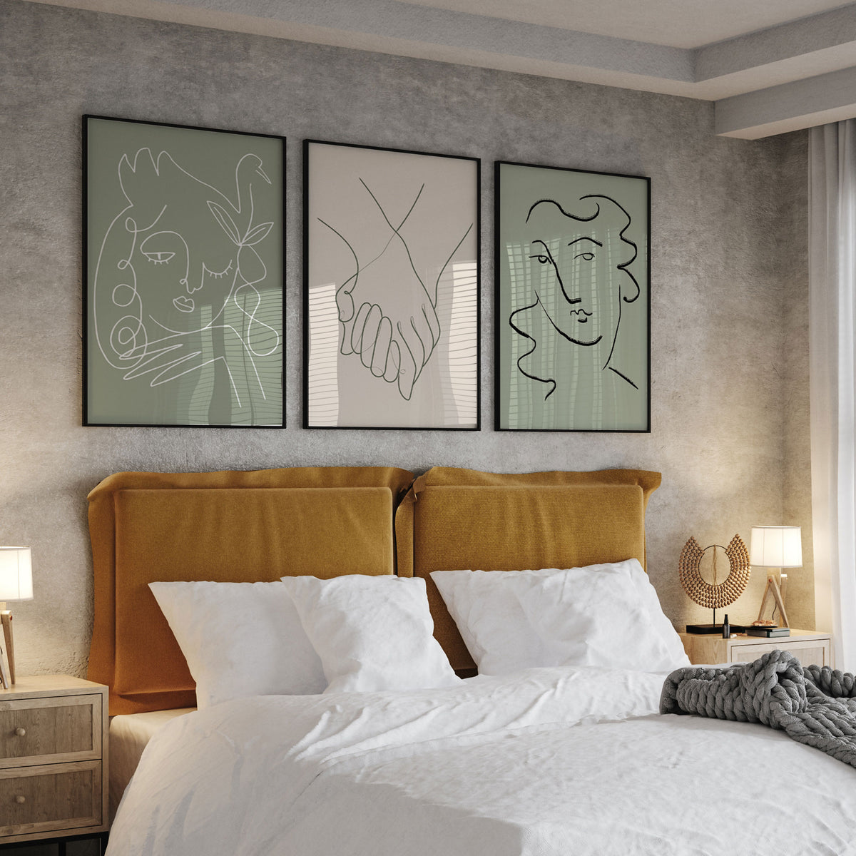 Sage Green Minimalist Line Art