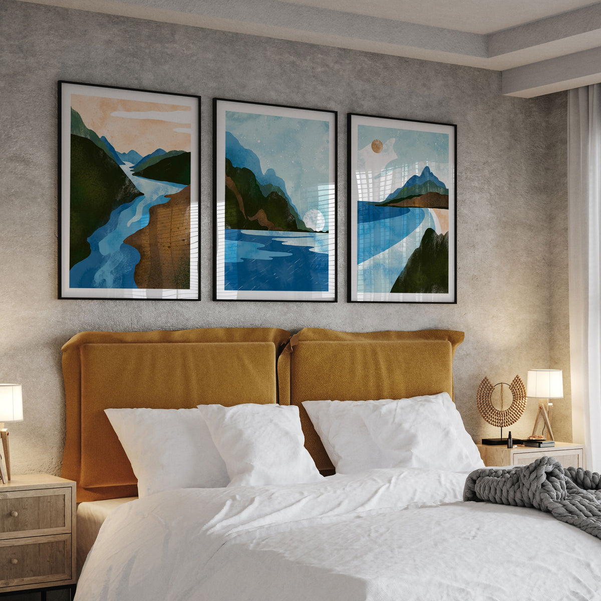 Scandinavian Style. Abstract Geometric Mountain Landscape II