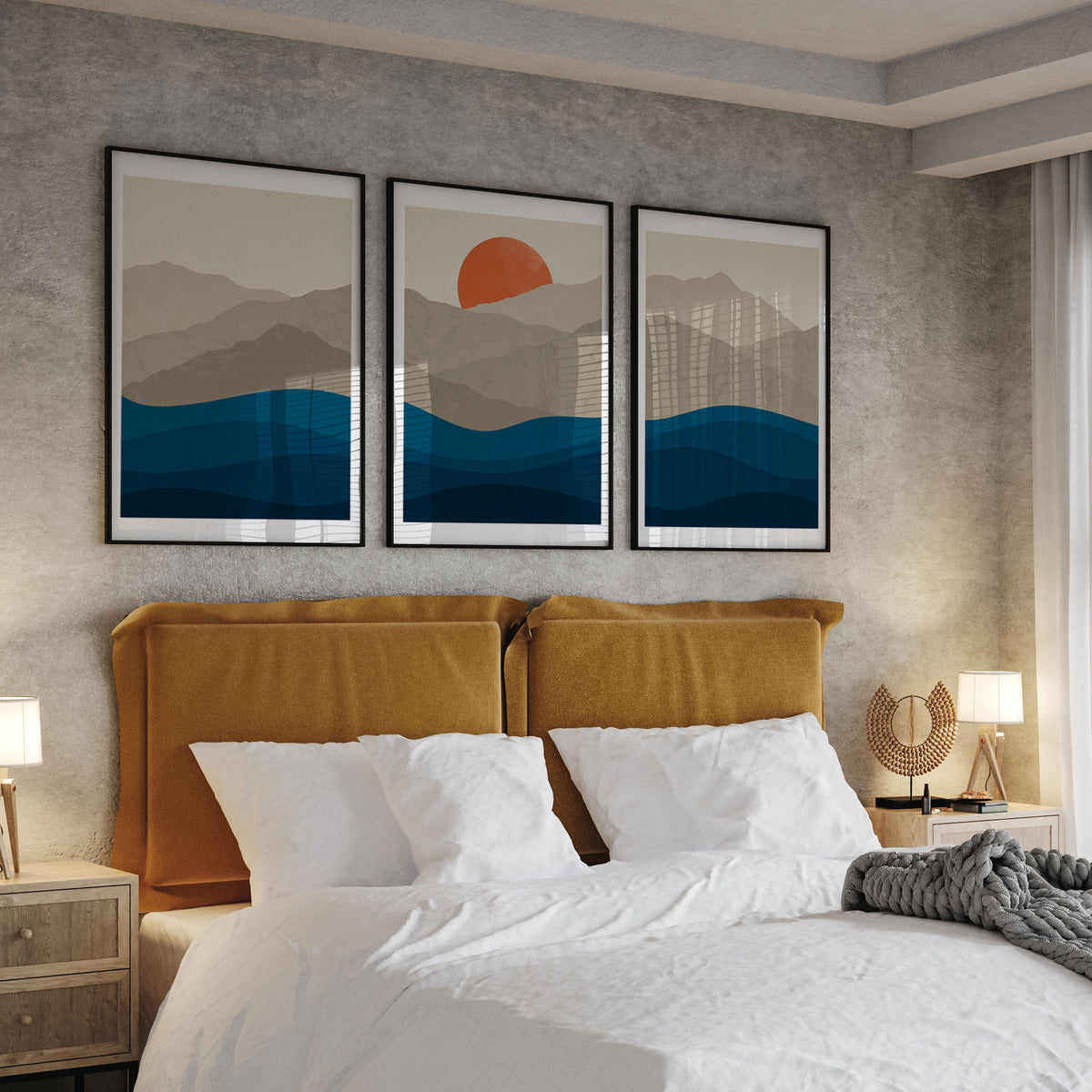 Sunset Mountain and Water Minimalist