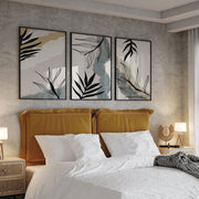 Boho Leaves Abstract Minimal, Set of 3, Set of Three Paintings – image 2